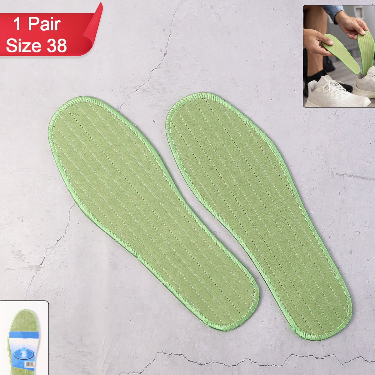 Comfort Shoe Insoles for Size 38 Foot Support (1 Pair) - Happy Price - Image 1