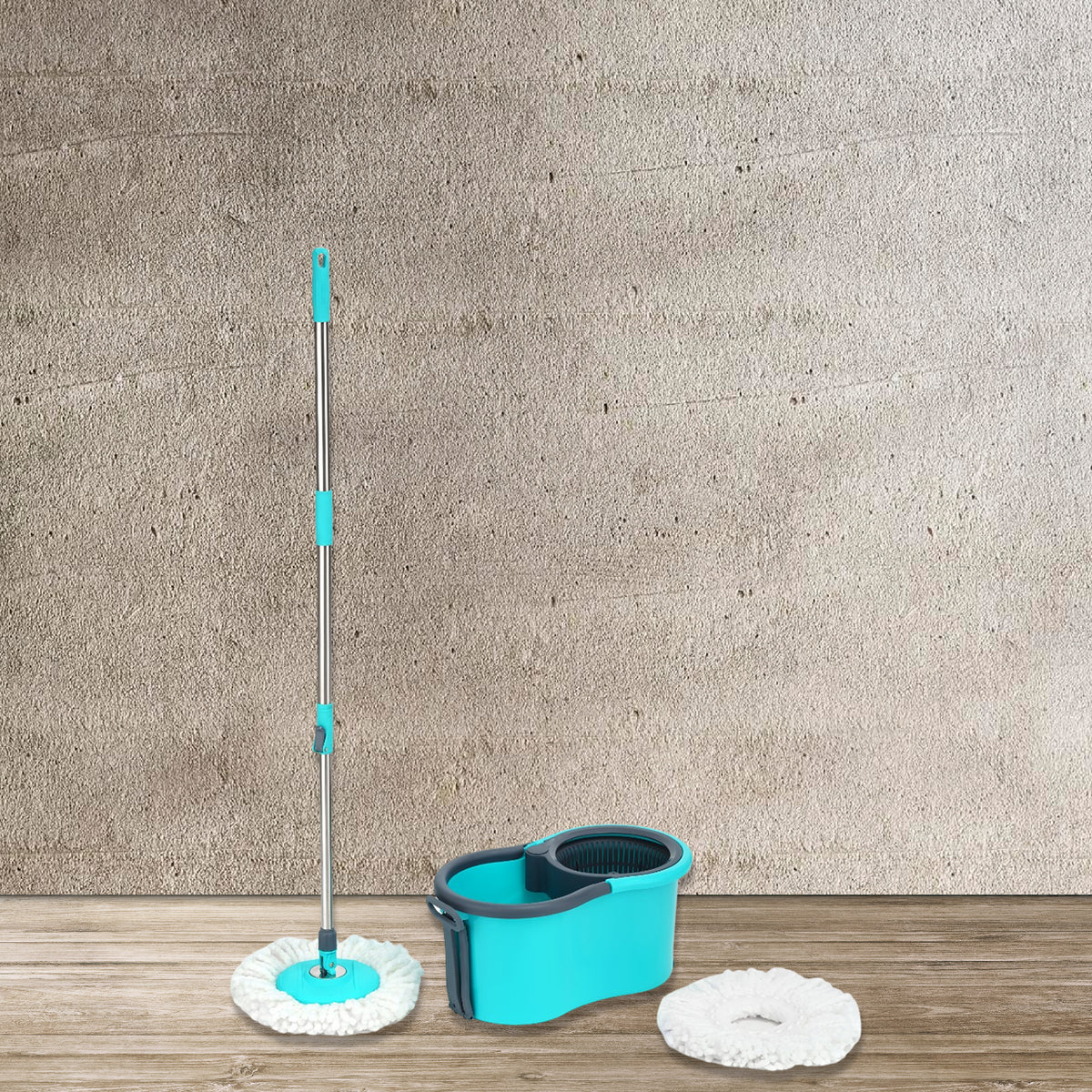 Quick Spin Mop Plastic Spin Bucket Floor Cleaning Easy Wheels Big Bucket Floor Cleaning Mop With Bucket - Happy Price - Image 3