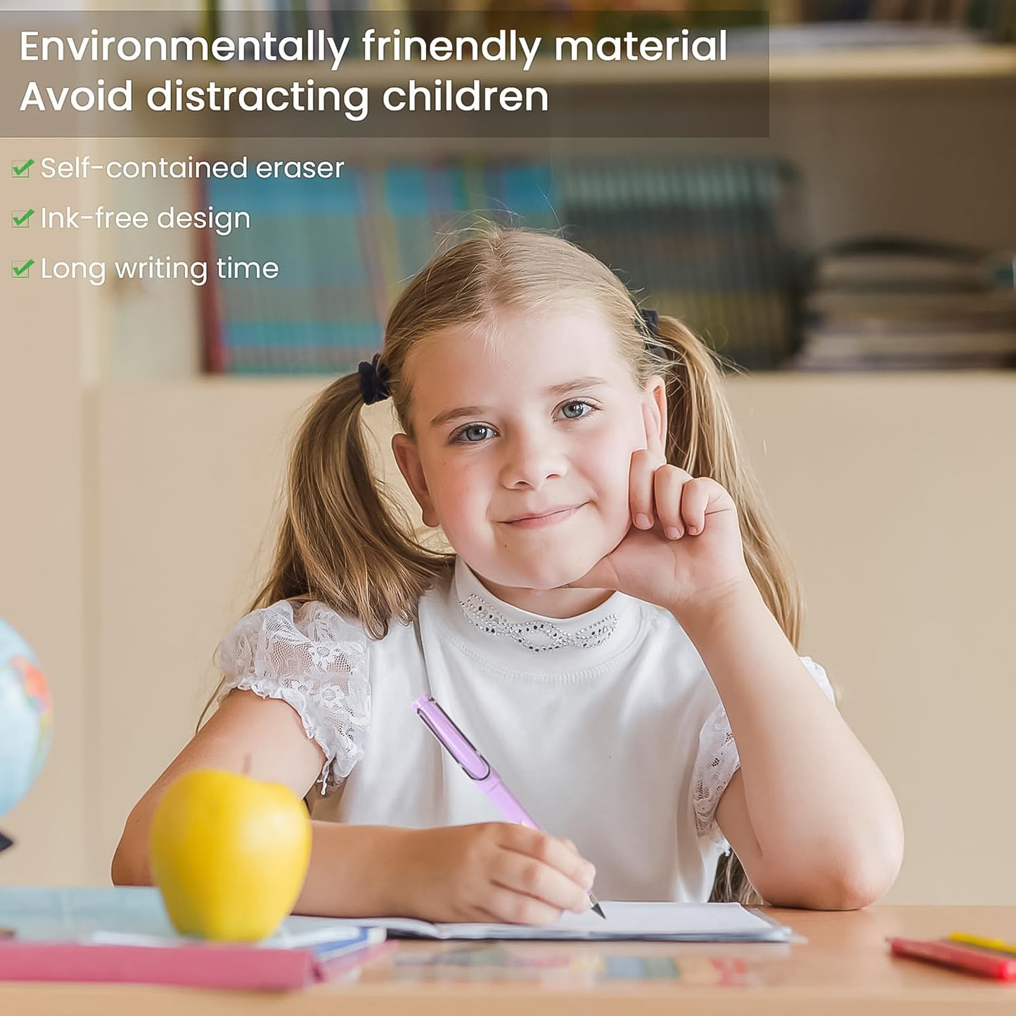 2in1 Everlasting Pencil Replaceable Head With Eraser (2 Pc) - Happy Price - Image 2