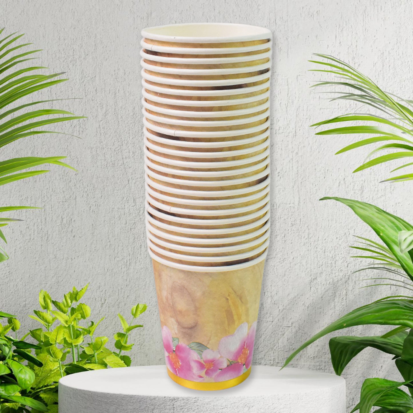 Disposable Paper Cups Disposable Tea Coffee Cups (24 Pcs Set Mix Color Design) - Happy Price - Image 3