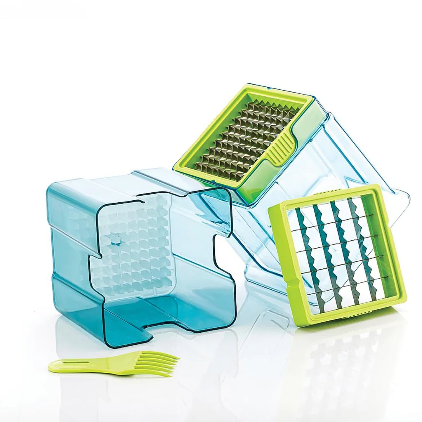 2 In 1 Potato Chipser Slicer French Fries Maker Finger Chips Plastic Two Blades Finger Chips Cutter For Kitchen Accessoryvegetable Fruit Slicer (1 Pc) - Happy Price - Image 3