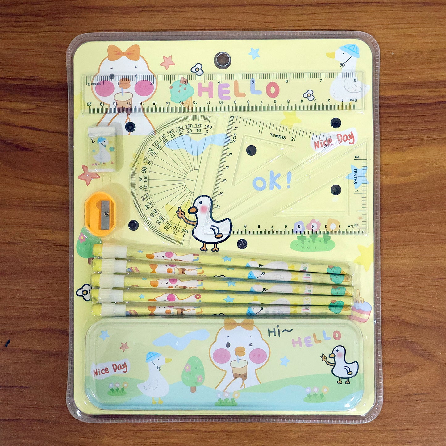 Kids Cartoon Geometry Box Stationery Set - 1 Set Complete School Kit - Great Price - Image 7