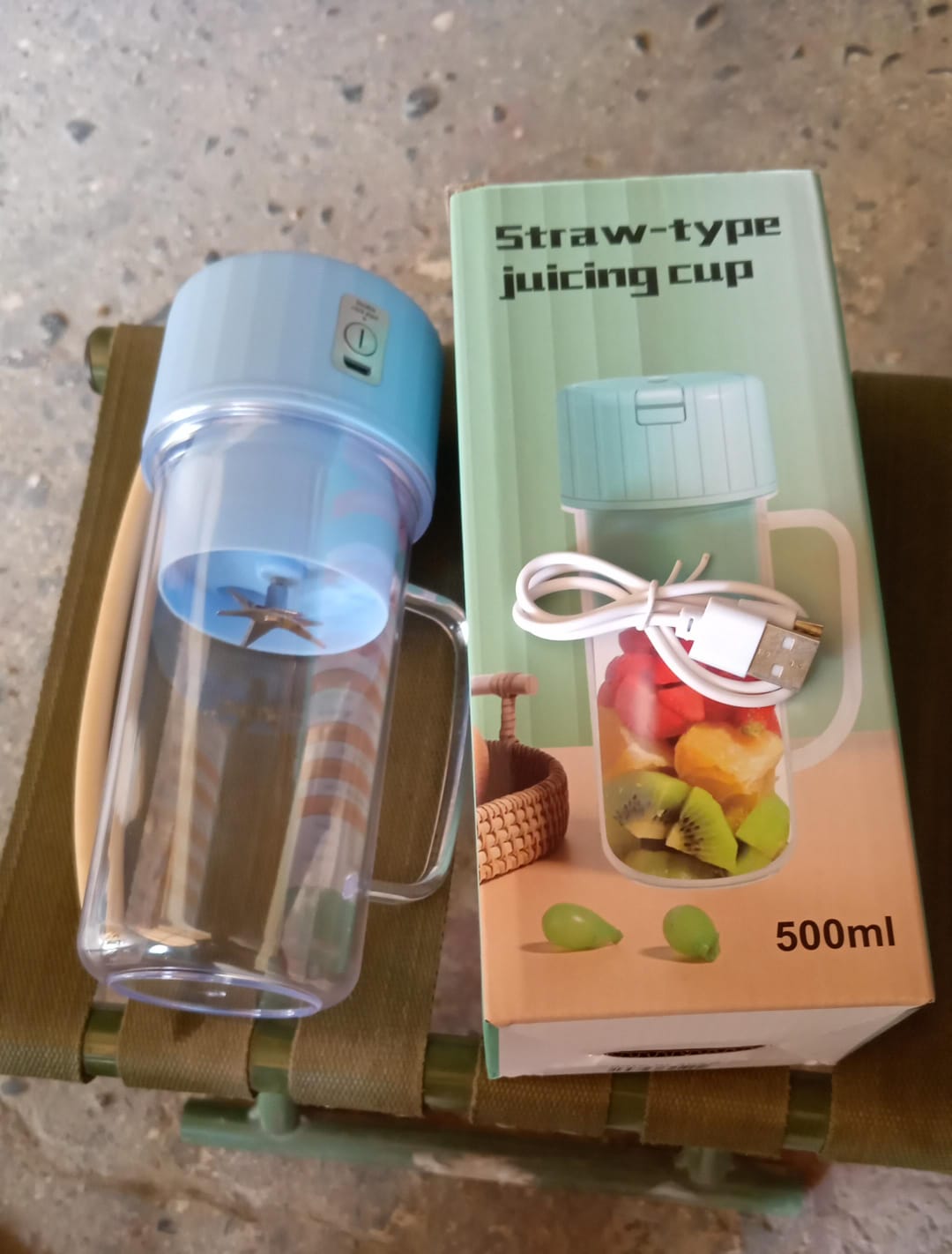 Portable USB Rechargeable Juicer Blender, 500ml Capacity, 6 Steel Blades, with Handle & Straw - Happy Price - Image 7