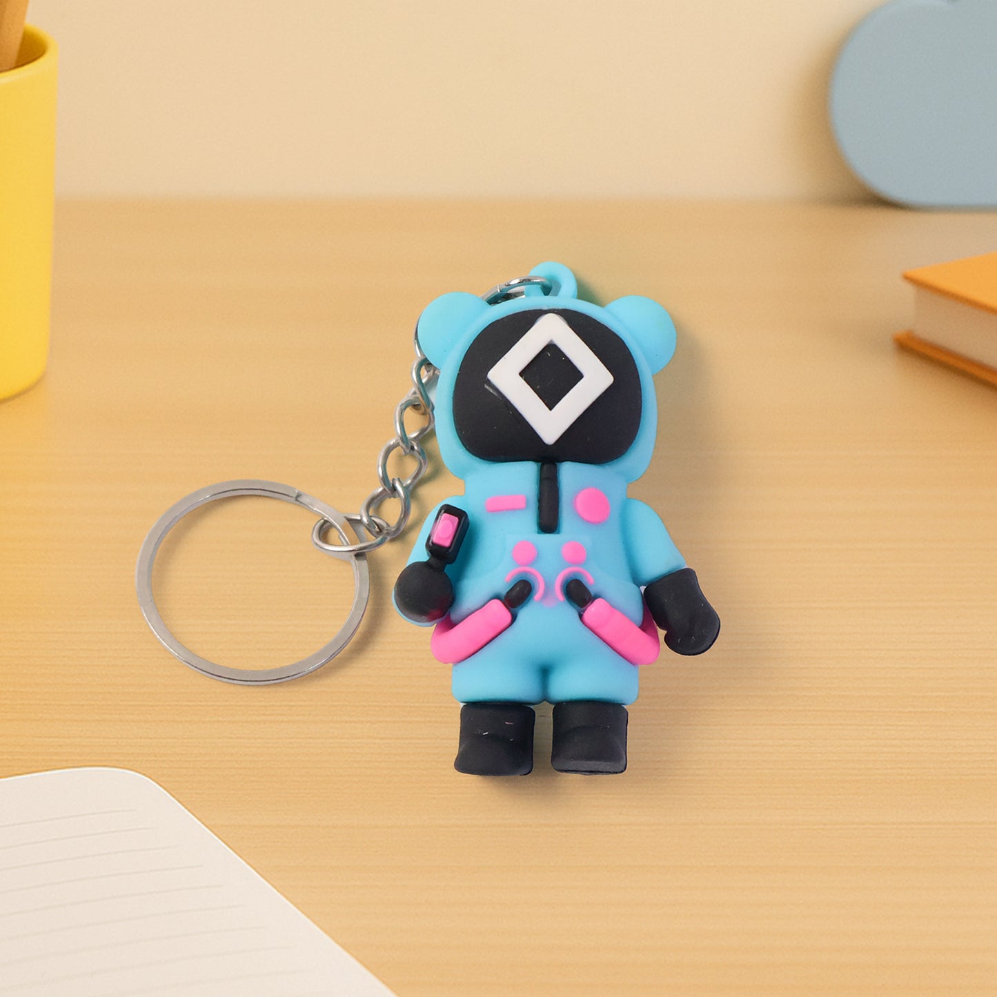 Soft Silicone Character Keychain with Metal Ring - Fun Bag Pendant (1 Pc, Assorted Design) - Happy Price - Image 3