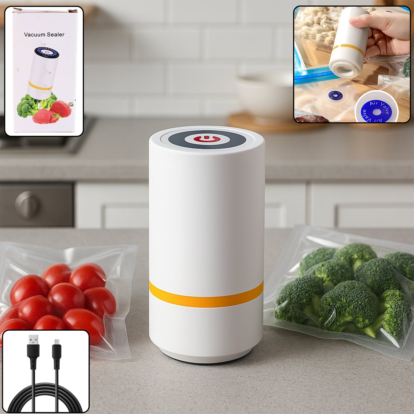 Portable Usb Rechargeable Vacuum Sealer Machine (1 Pc) - Happy Price - Image 2