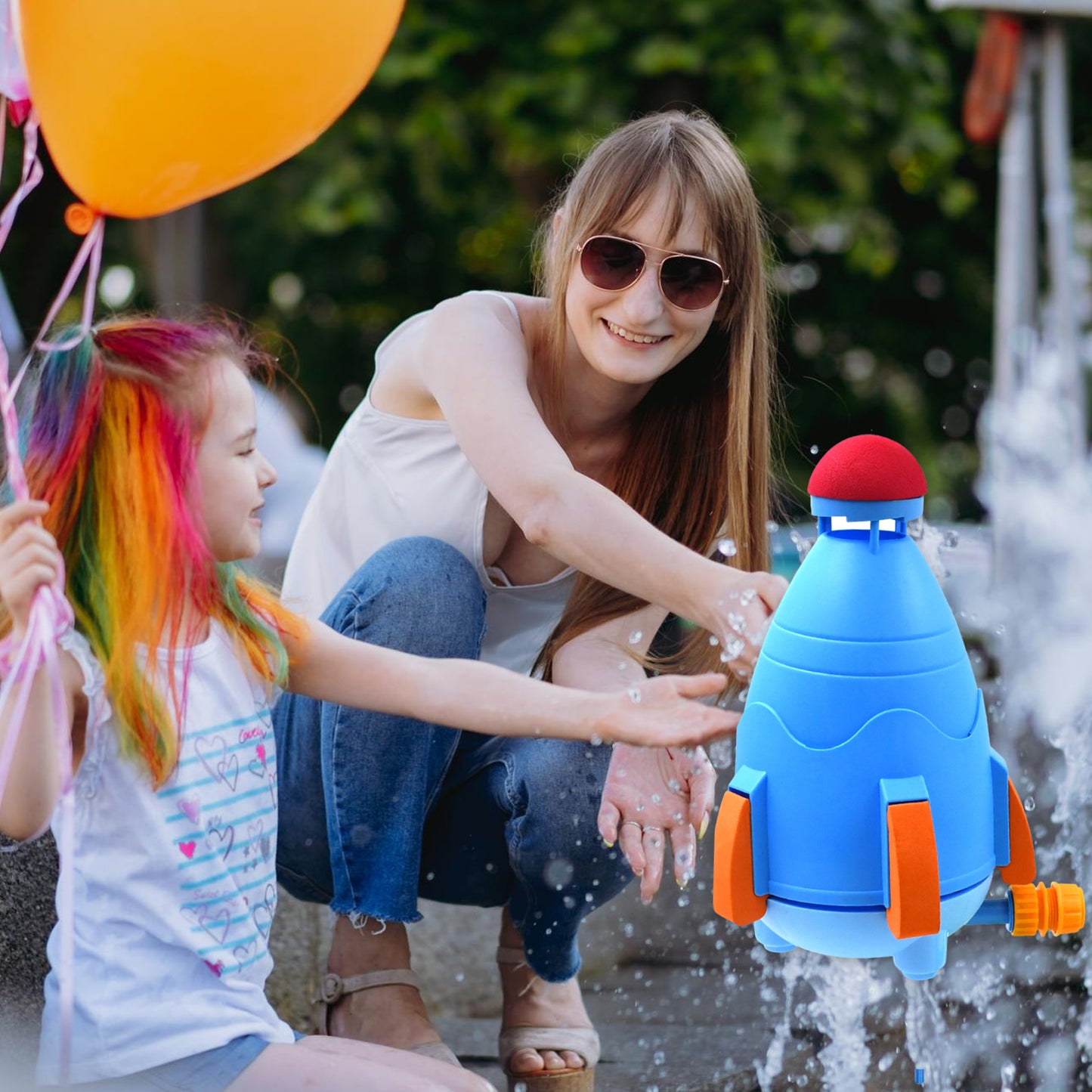 Rocket Sprinkler Launcher Toy for Kids - Summer Outdoor Water Play (1 Set) - Happy Price - Image 5