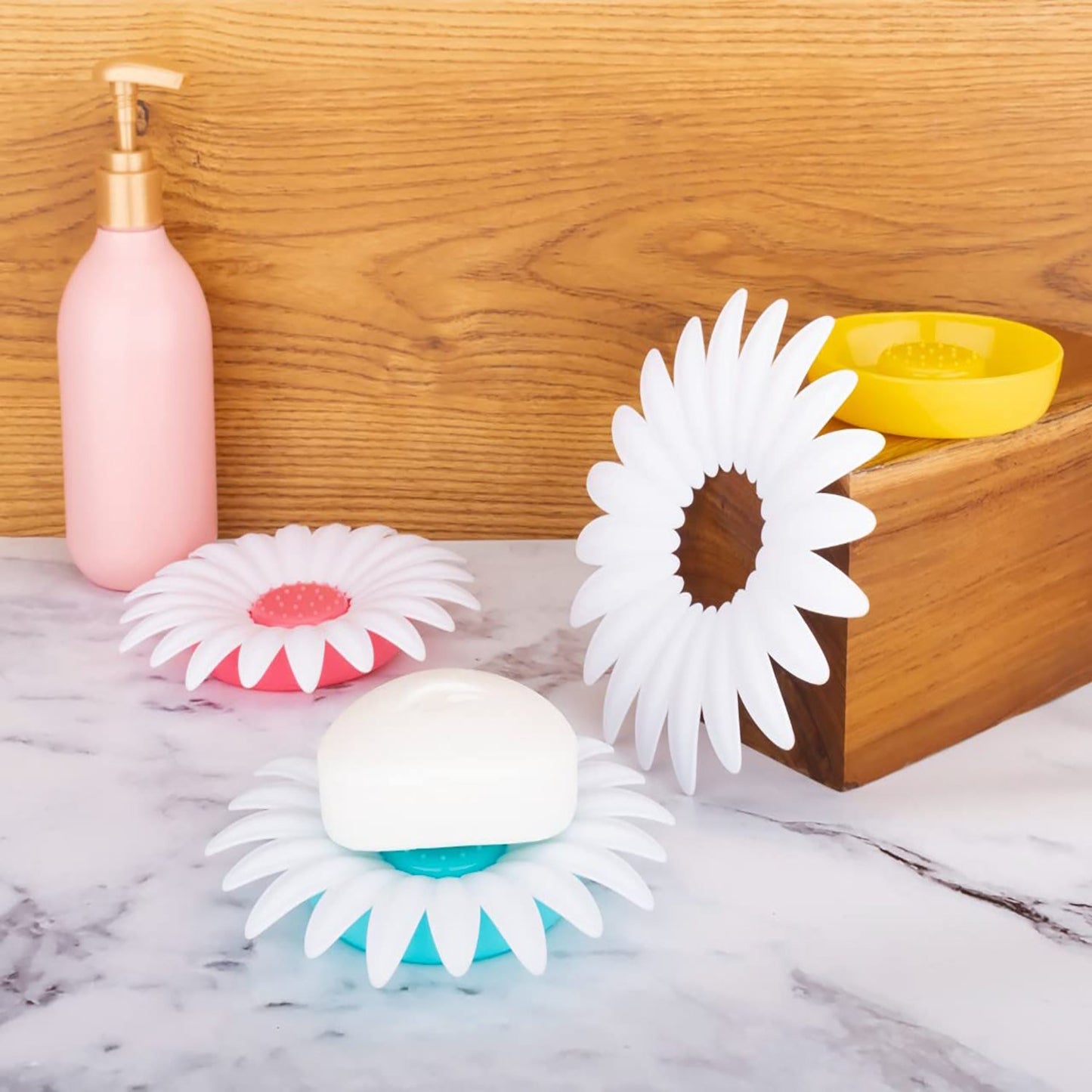 Flower Shape Portable Soap Dish Holder Soap Case - Happy Price - Image 2