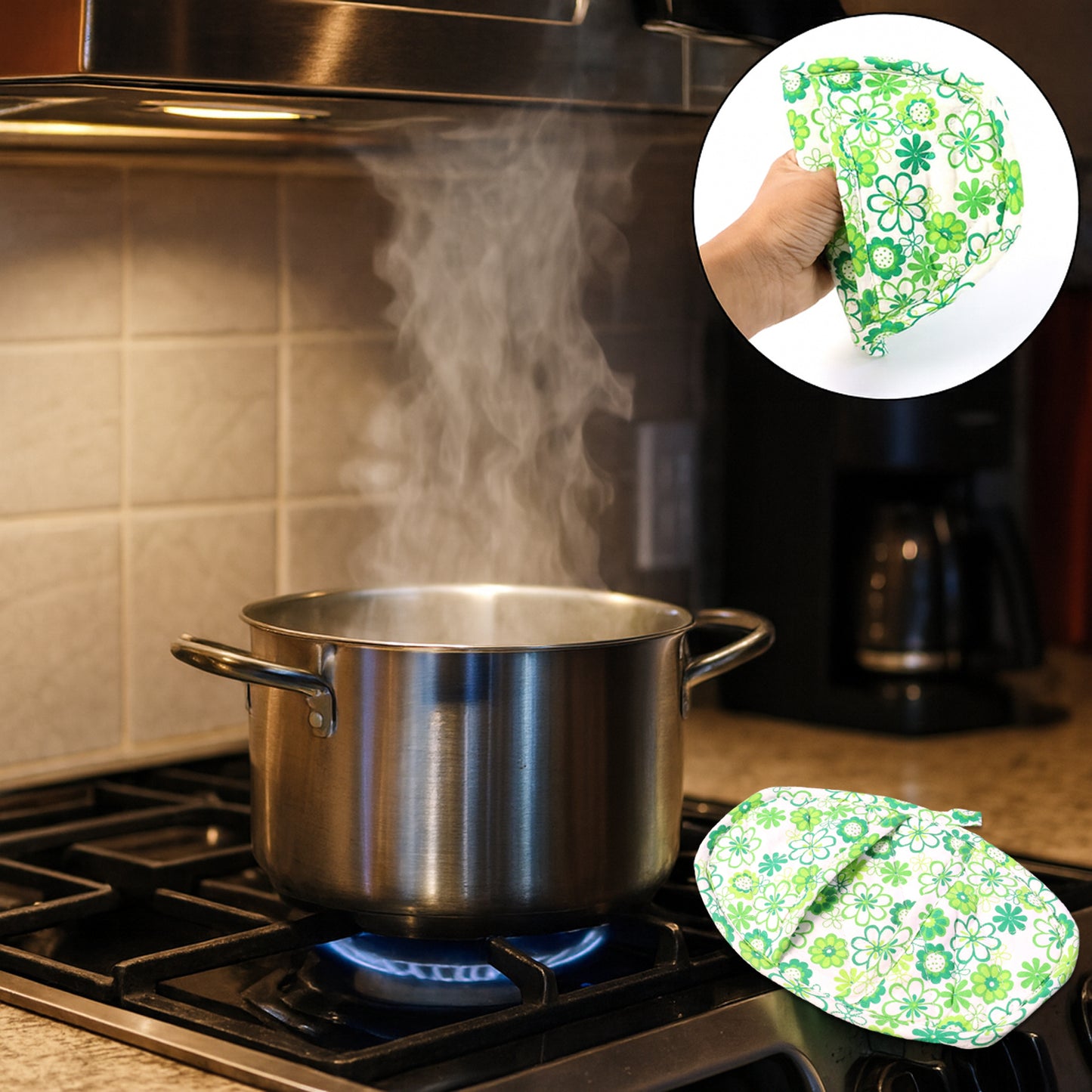 Heat-Resistant Kitchen Hand Glove with Silicone Grip (1 Pc) - Safe Oven Mitt for Cooking & Baking - Happy Price - Image 3