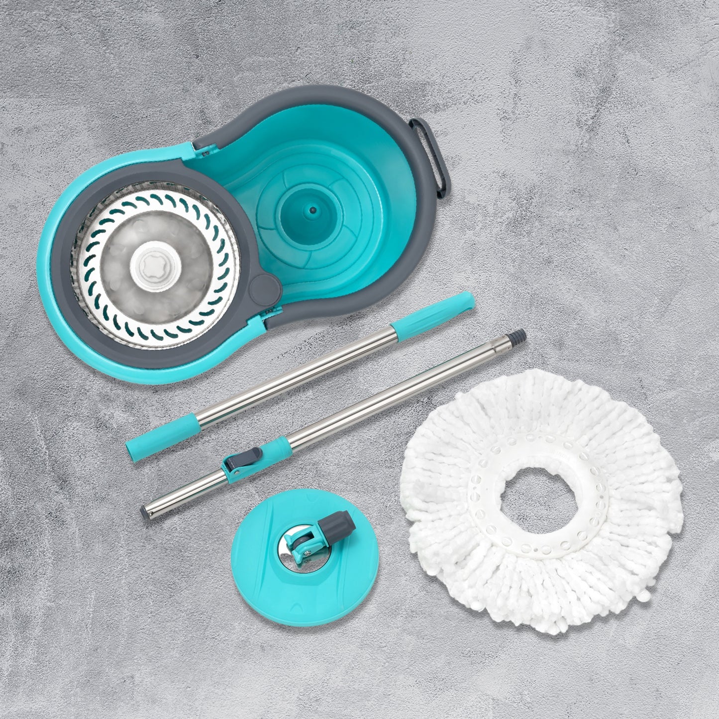 Quick Spin Mop With Steel Spin Bucket Floor Cleaning Easy Wheels Big Bucket Floor Cleaning Mop With Bucket - Happy Price - Image 6