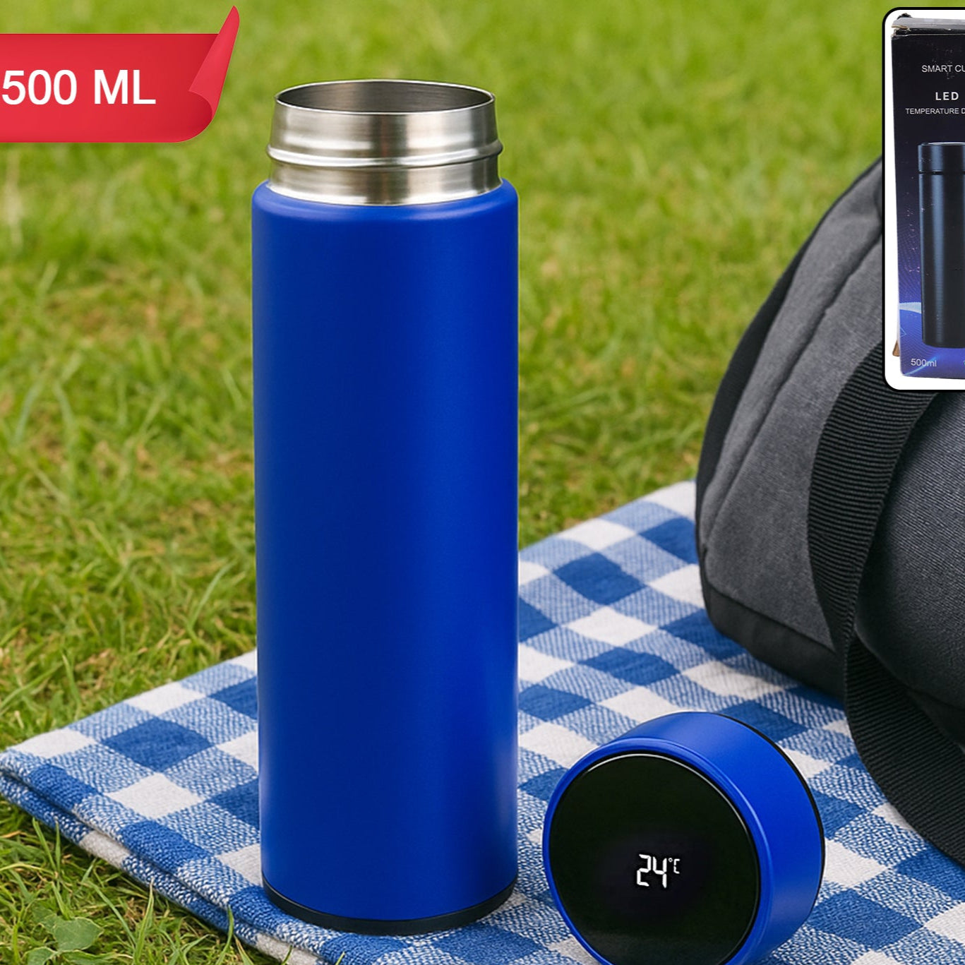 Blue Vacuum Insulated Water Bottle (1 Pc 500ml) - Happy Price - Image 1