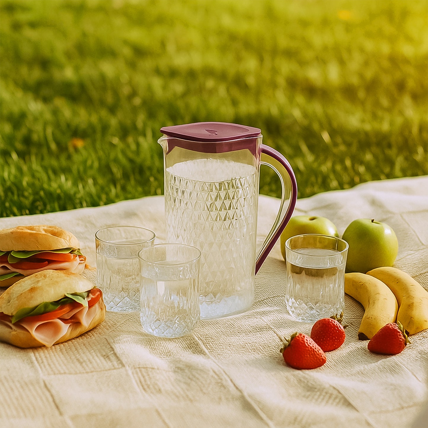 Plastic Jug and Glass Set - 1.5L Pitcher with 4 x 300ml Tumblers (5 Pc Combo) - Happy Price - Image 5