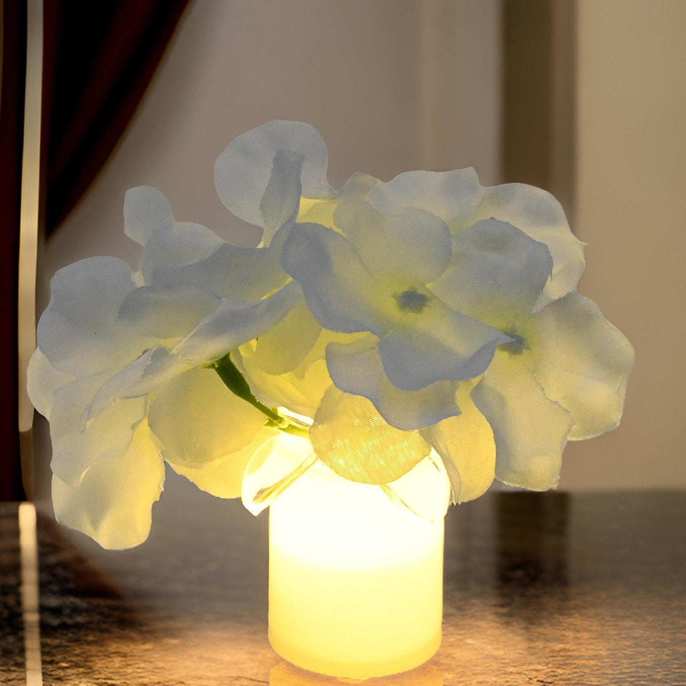 LED Mood Lamp with Flower Vase - Battery Operated Table Decor (1 Pc) - Happy Price - Image 1