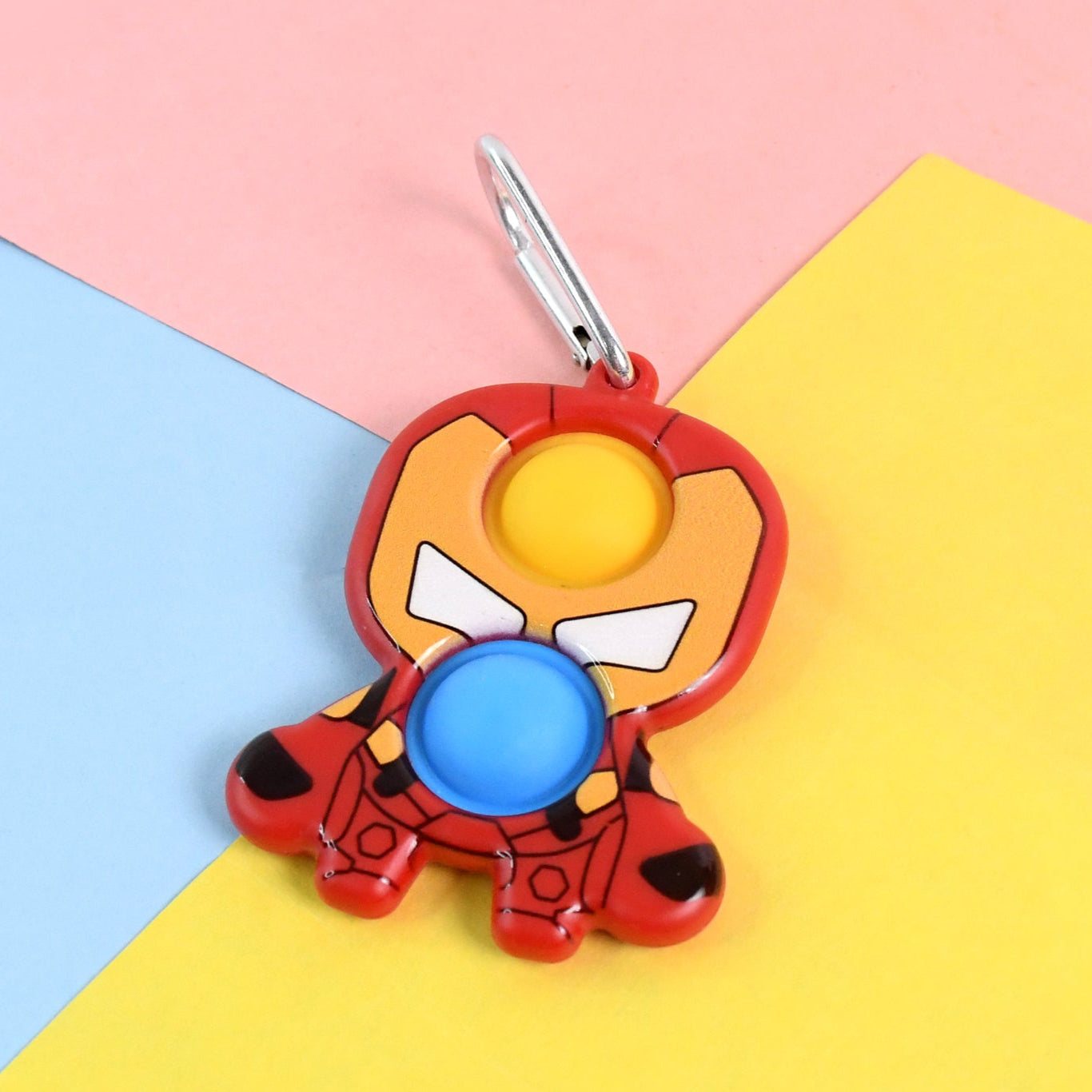 Superhero Themed Iron Man Shape Keychain Pop It Toy (1 Pc) - Happy Price - Image 1