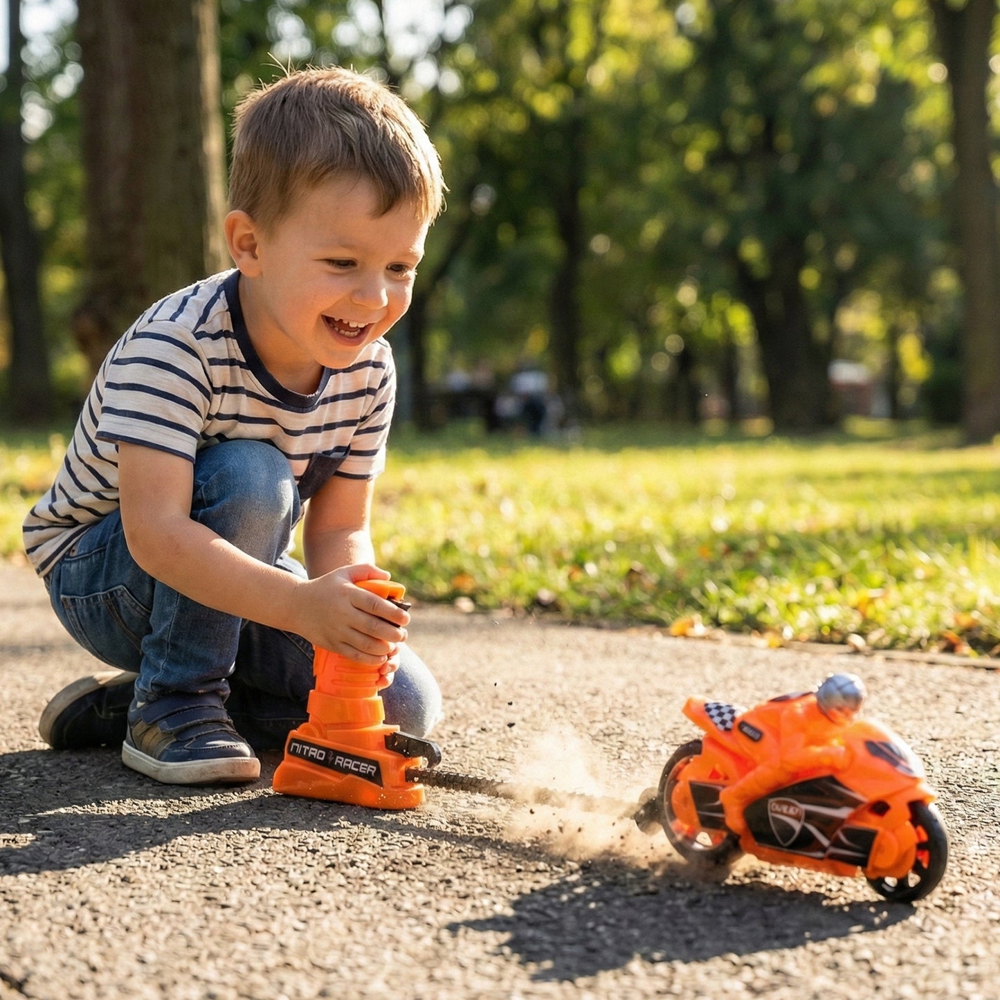 Kids Pull Launcher Racing Bike Toy - Manual Action Motorcycle - Great Price - Image 5