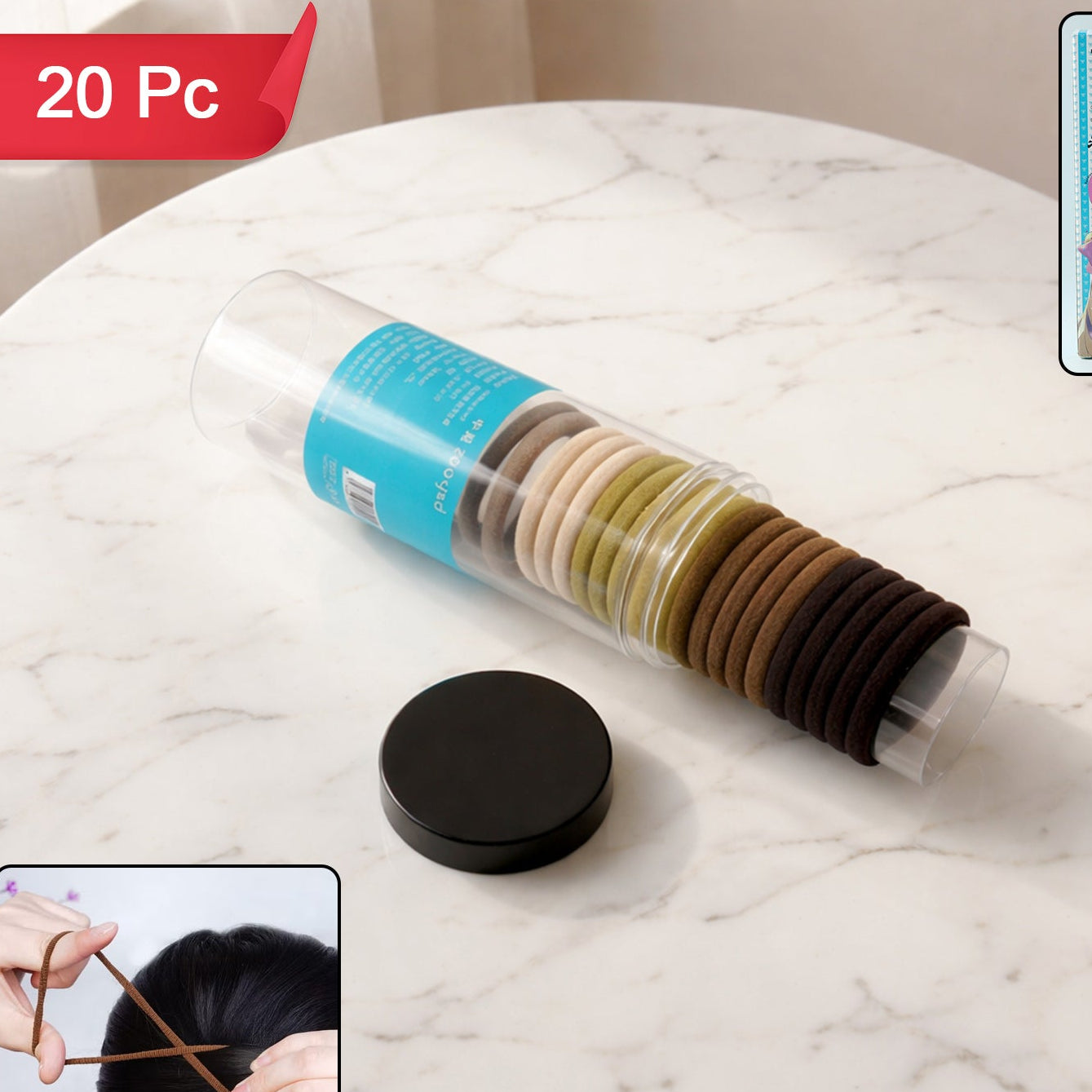 Soft Elastic Hair Bands Set (20 Pc)