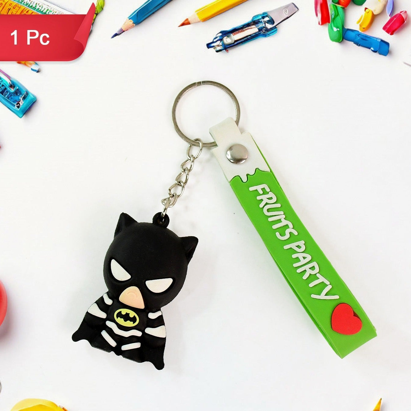 Cute Cartoon Silicone 3d Key Chain With Metal Hook Strap (Pack Of 1) - Happy Price - Image 1
