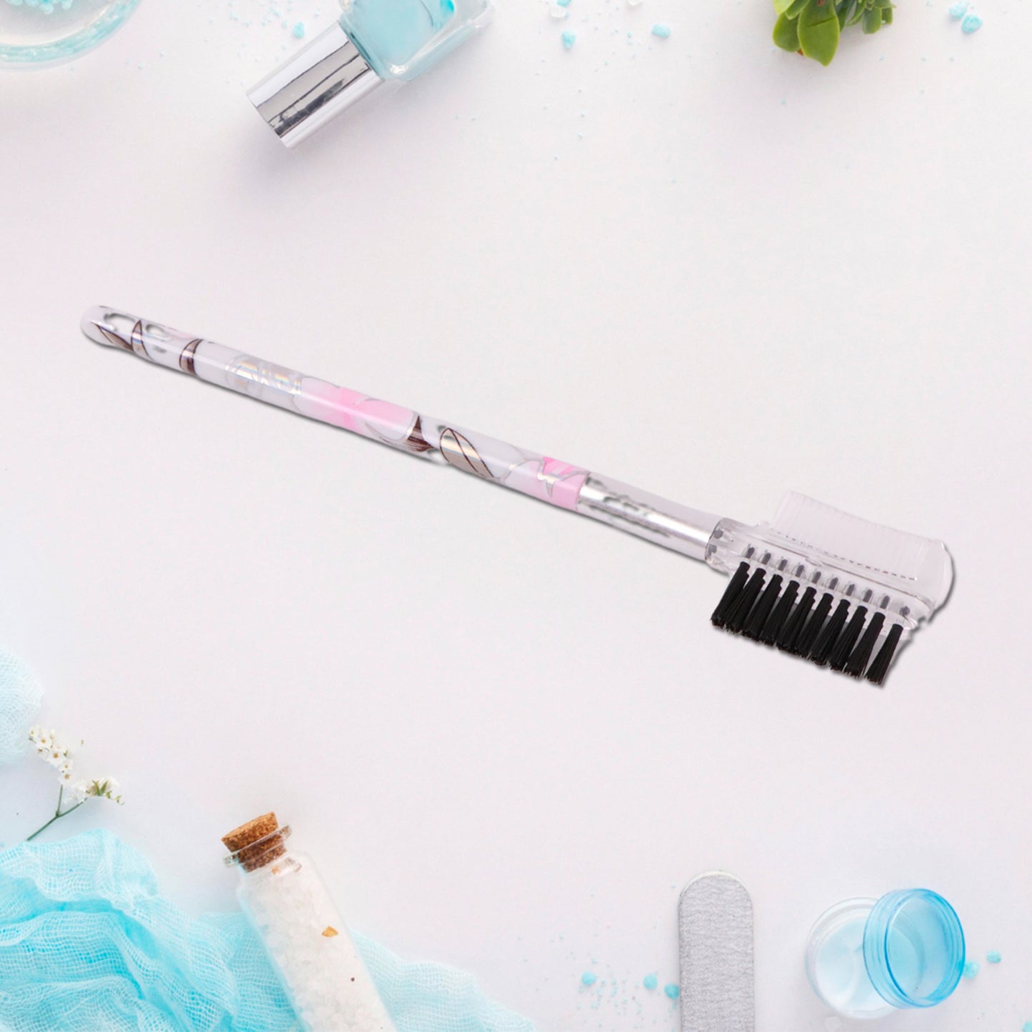 Floral Makeup Brush Set For Eyes Lips And Face (5 Pc) - Happy Price - Image 3