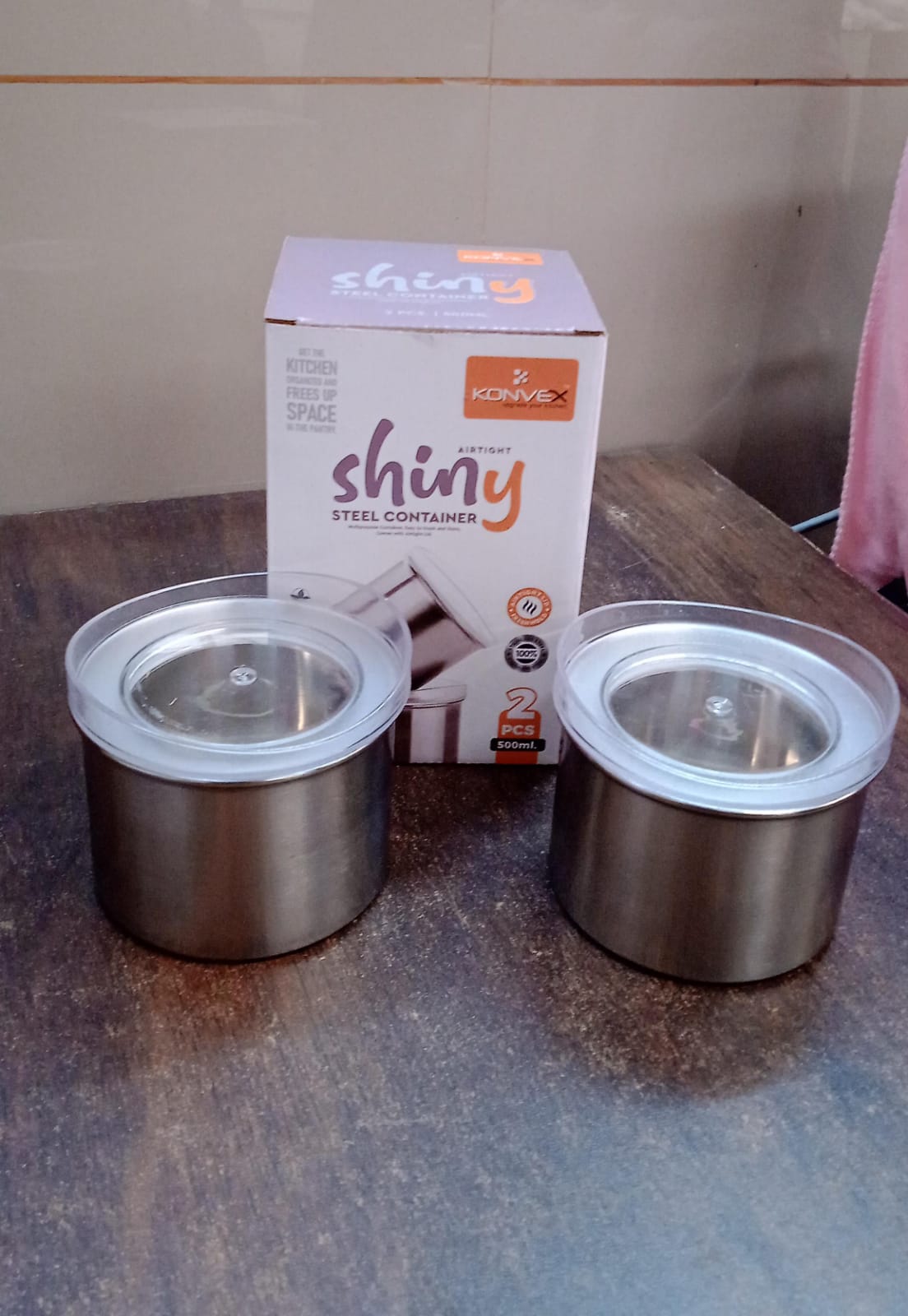 Multipurpose Stainless Steel Airtight Containers With See Through Lid (2 Pc 500 Ml) - Happy Price - Image 7