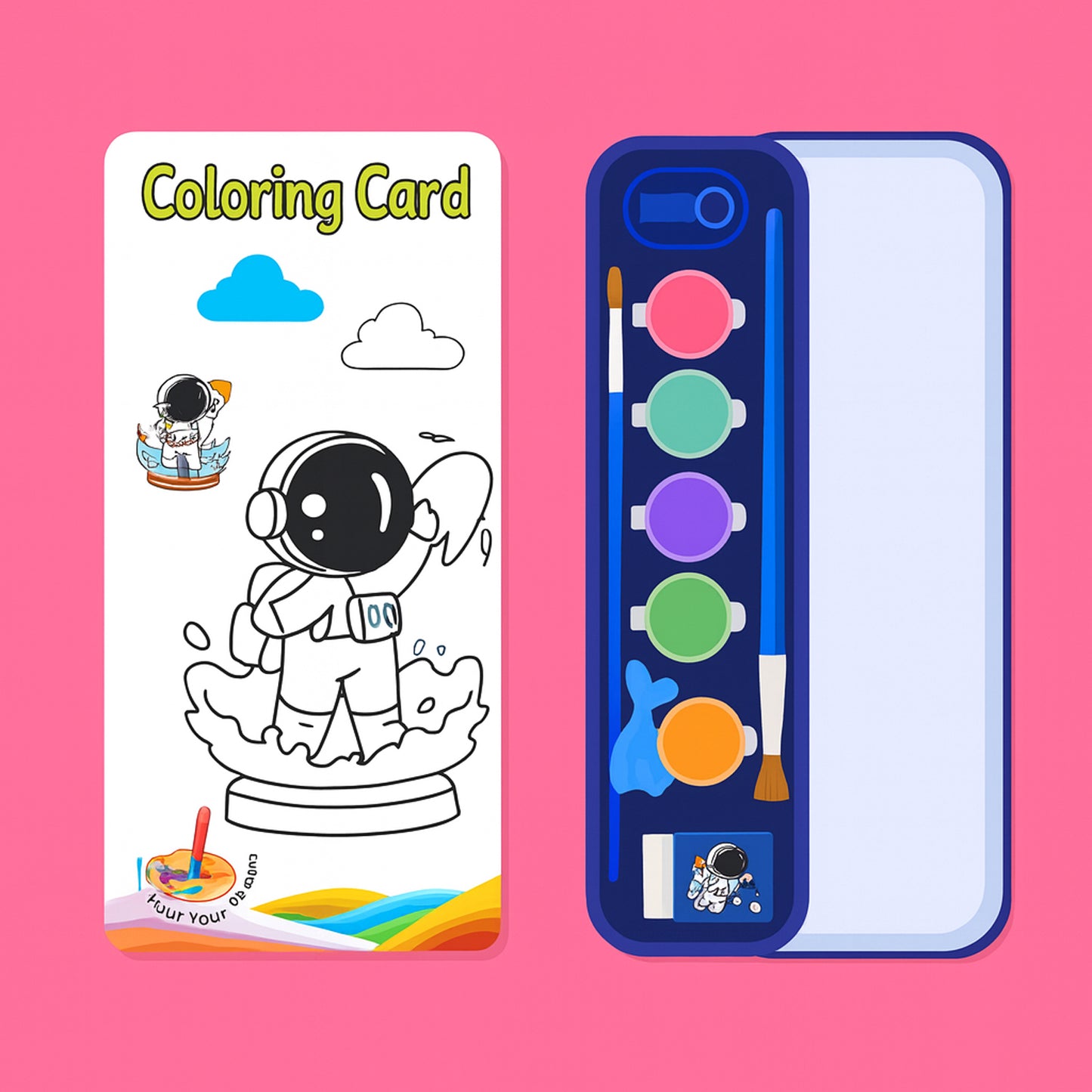 Space Adventure Kids Stationery Gift Set (1 Set) - Coloring Fun & Learning Kit - Happy Price - Image 4
