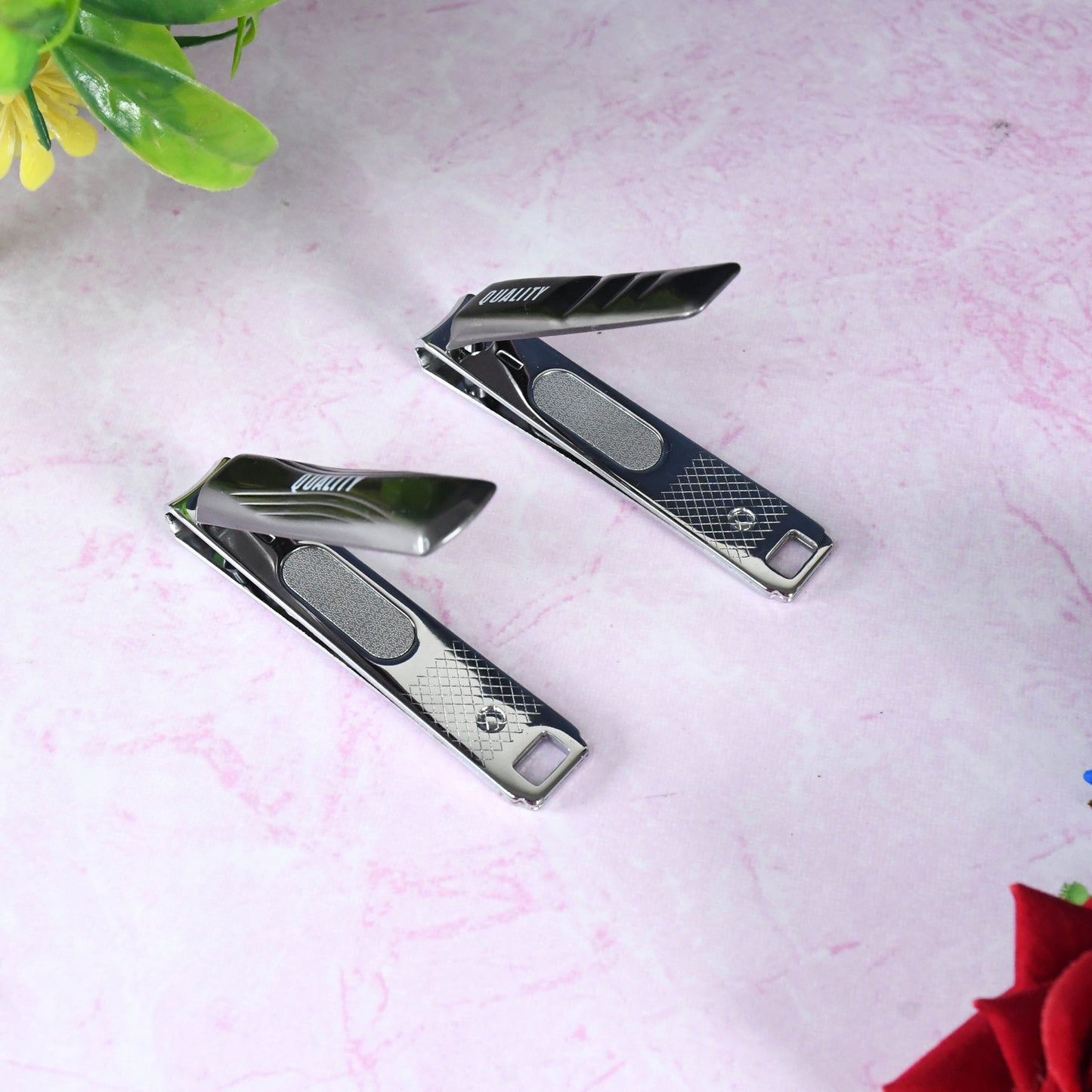 Stainless Steel Folding Nail Clippers with File - 1 Pc - Happy Price - Image 2