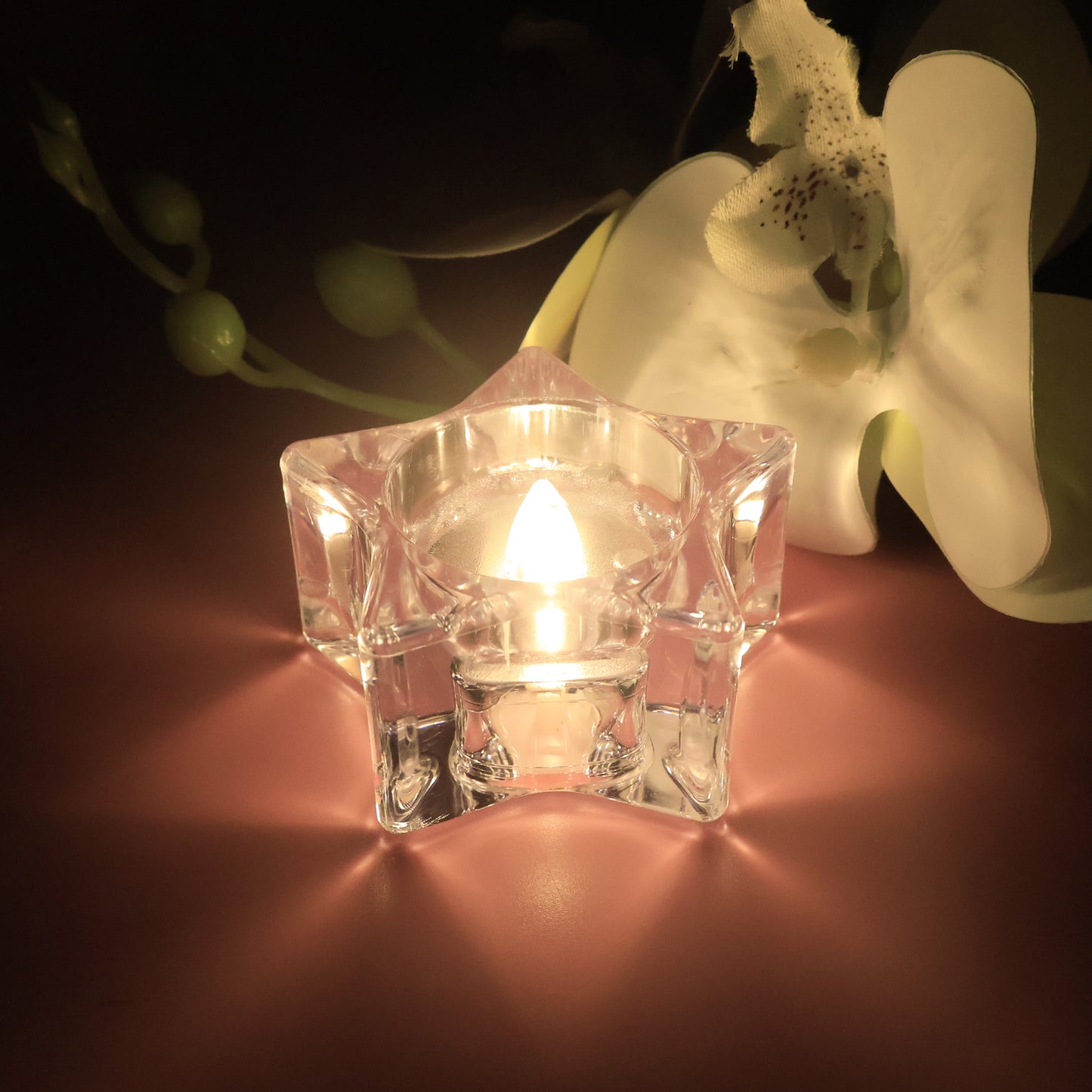 Set of 12 Crystal Effect LED Flameless Candles - Smokeless Battery Operated Tealights - Happy Price - Image 4
