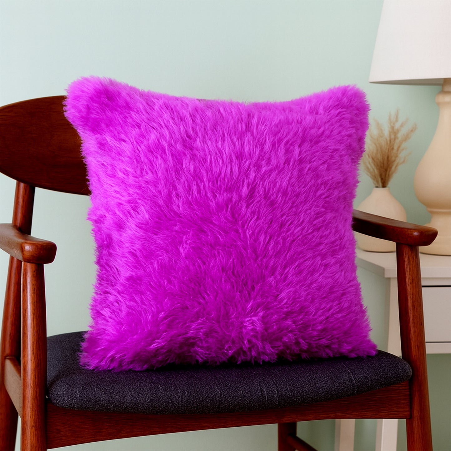 Super Soft Faux Fur Cushion Pillow (1 Pc) - Plush Decorative Throw for Sofa & Bed - Happy Price - Image 4
