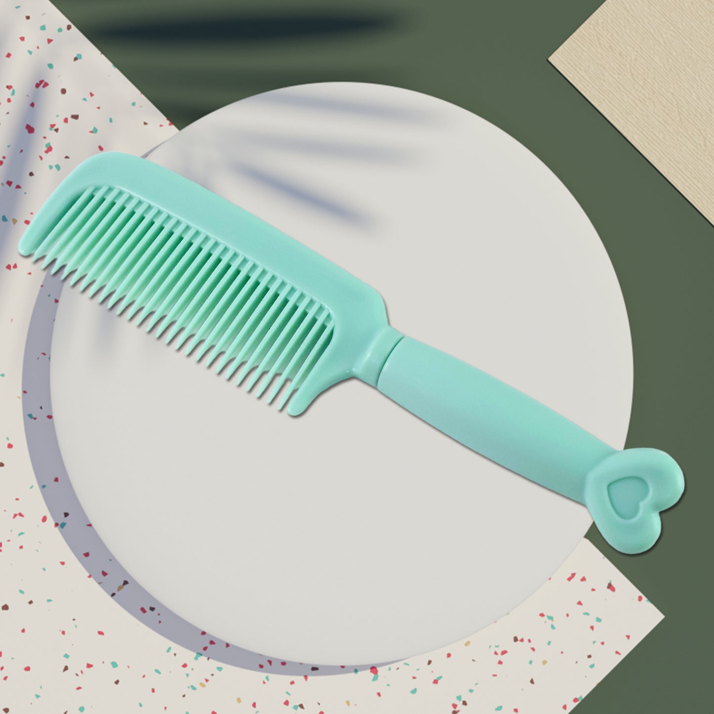Plastic Hair Comb With Heart-shaped Handle (1 Pc) - Happy Price - Image 7