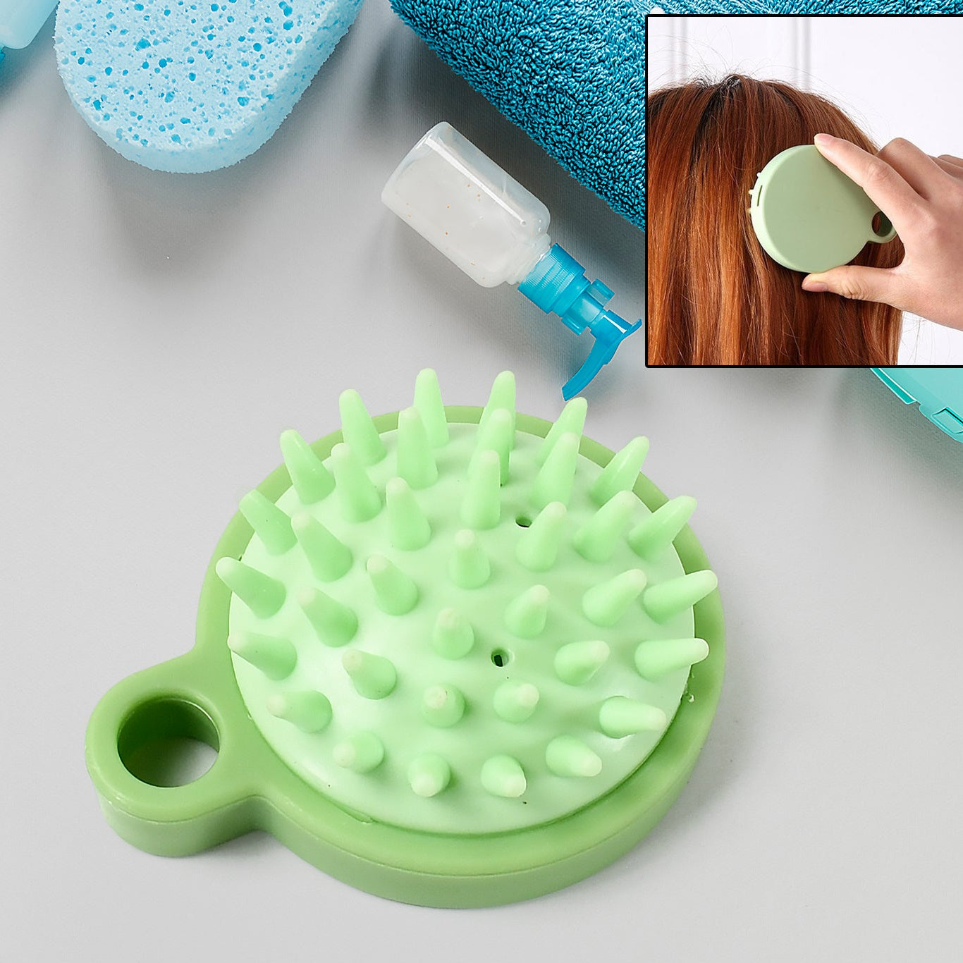 Comb Scalp Massage Brush Hair Brush Hair Comb Shower Brush Bath Massage Brush Small Portable Brush Washable Massage Comb Bath Shampoo Massages Effectively Remove Loose Short Hair - Happy Price - Image 1