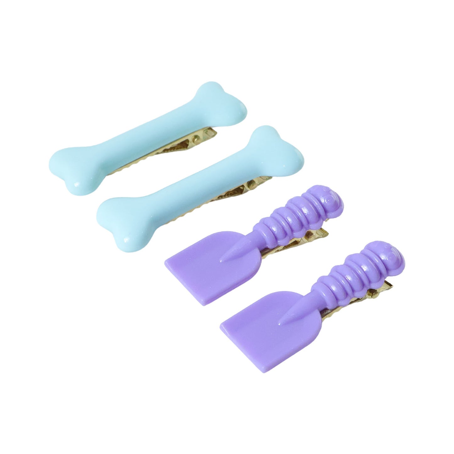 Cute Cartoon Hair Clips for Girls - 4 Pc Set with Bone & Spade Shapes - Happy Price - Image 4