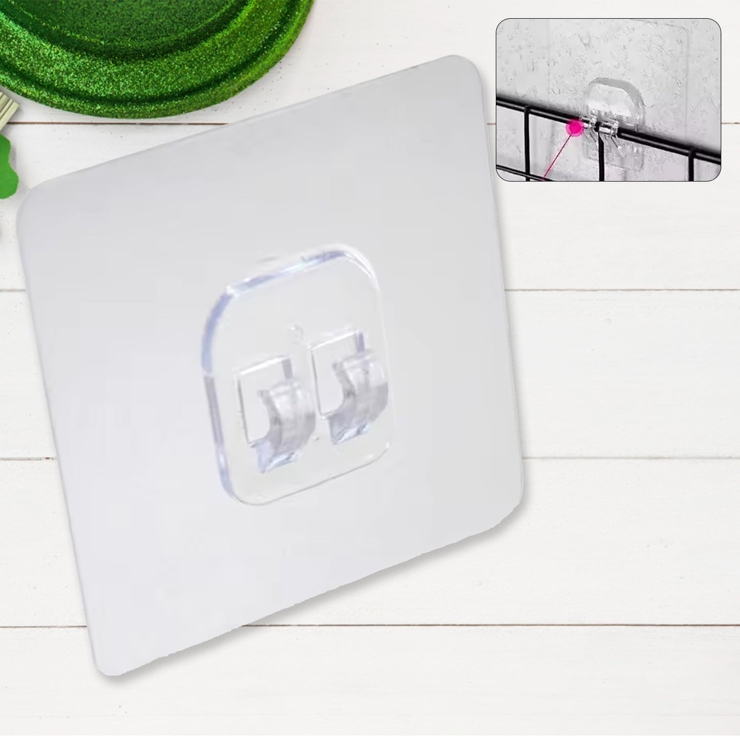 Transparent Adhesive Wall Hooks for Kitchen & Bathroom - No Drilling Needed (1 Pc) - Happy Price - Image 6
