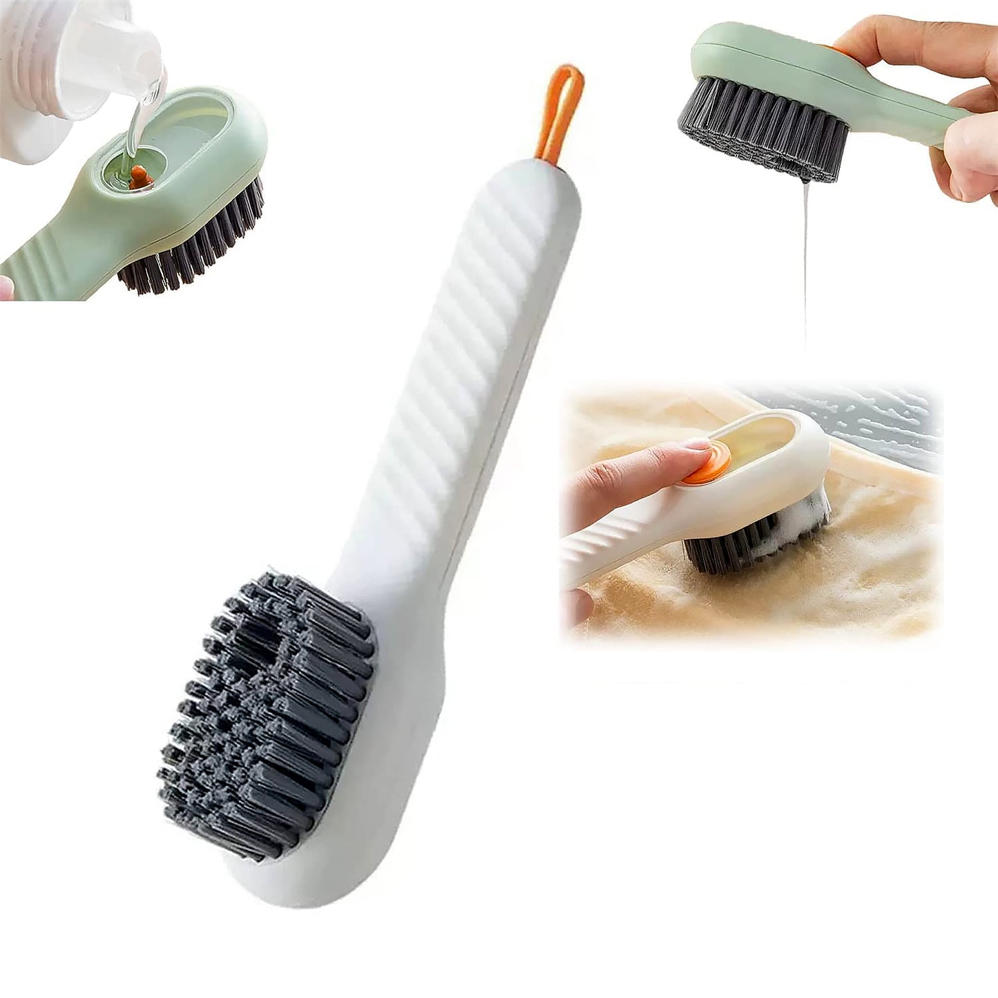 Multifunctional Scrubbing Brush With Liquid Soap Dispenser Cleaning Brush With Liquid Soap Dispenser Shoe Brush For Cleaning Cloth Cleaning Brush With Handleliquid Shoe Brush For Shoe Clothes (1 Pc) - Happy Price - Image 2