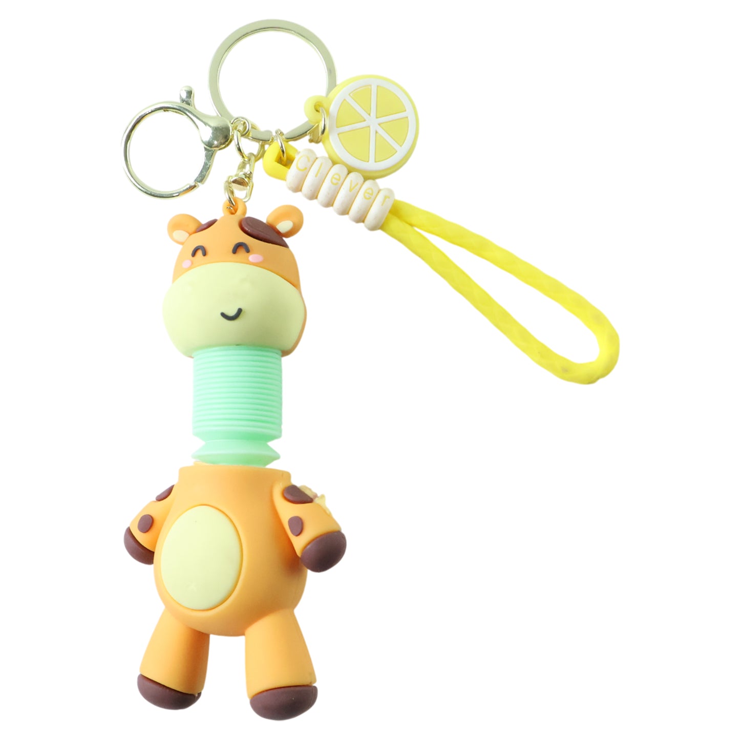 Cute Giraffe Spring Neck Keychain with Wrist Strap (1 Pc) - Happy Price - Image 4