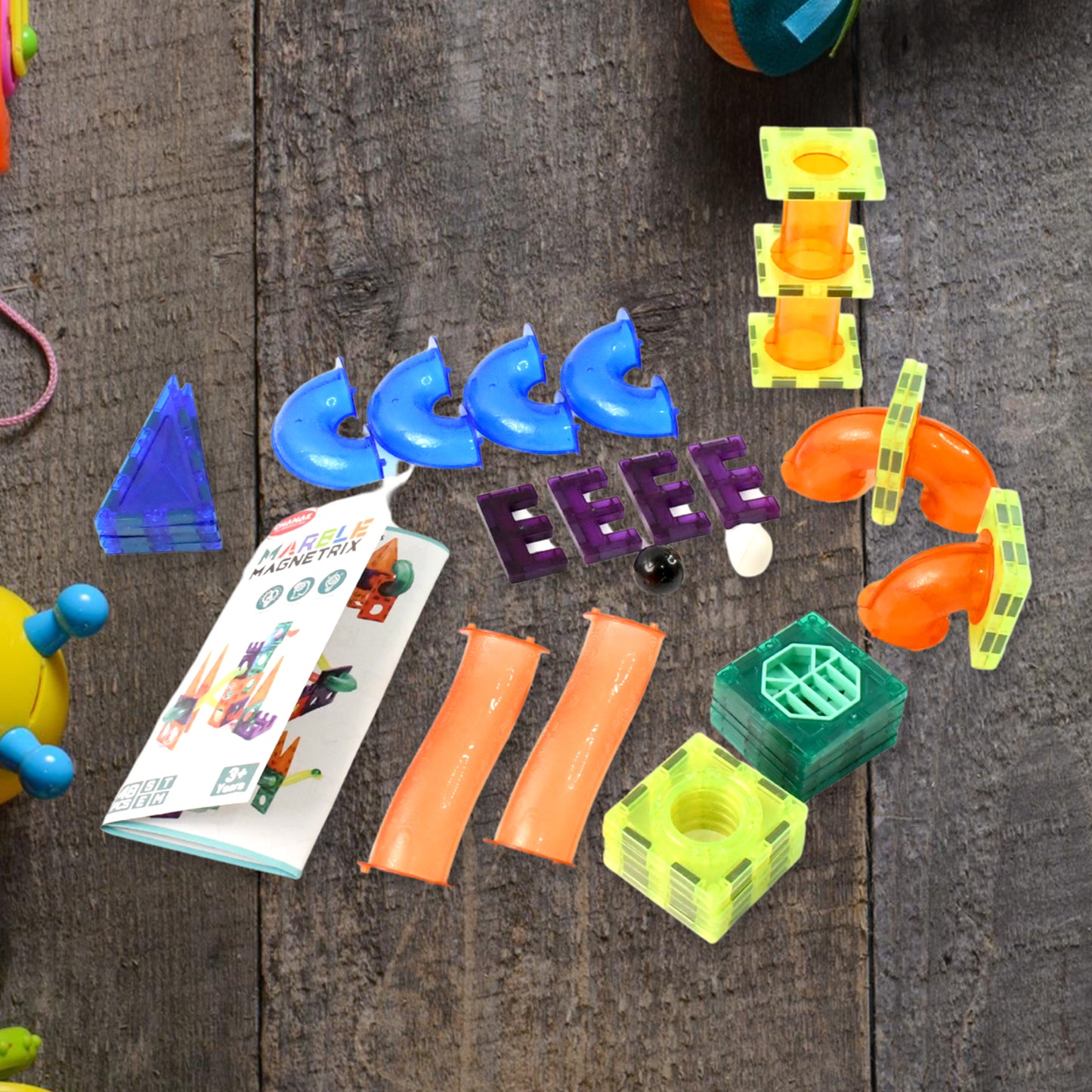 48-Piece Magnetic Marble Run Building Set for Kids - Transparent STEM Toy - Happy Price - Image 6