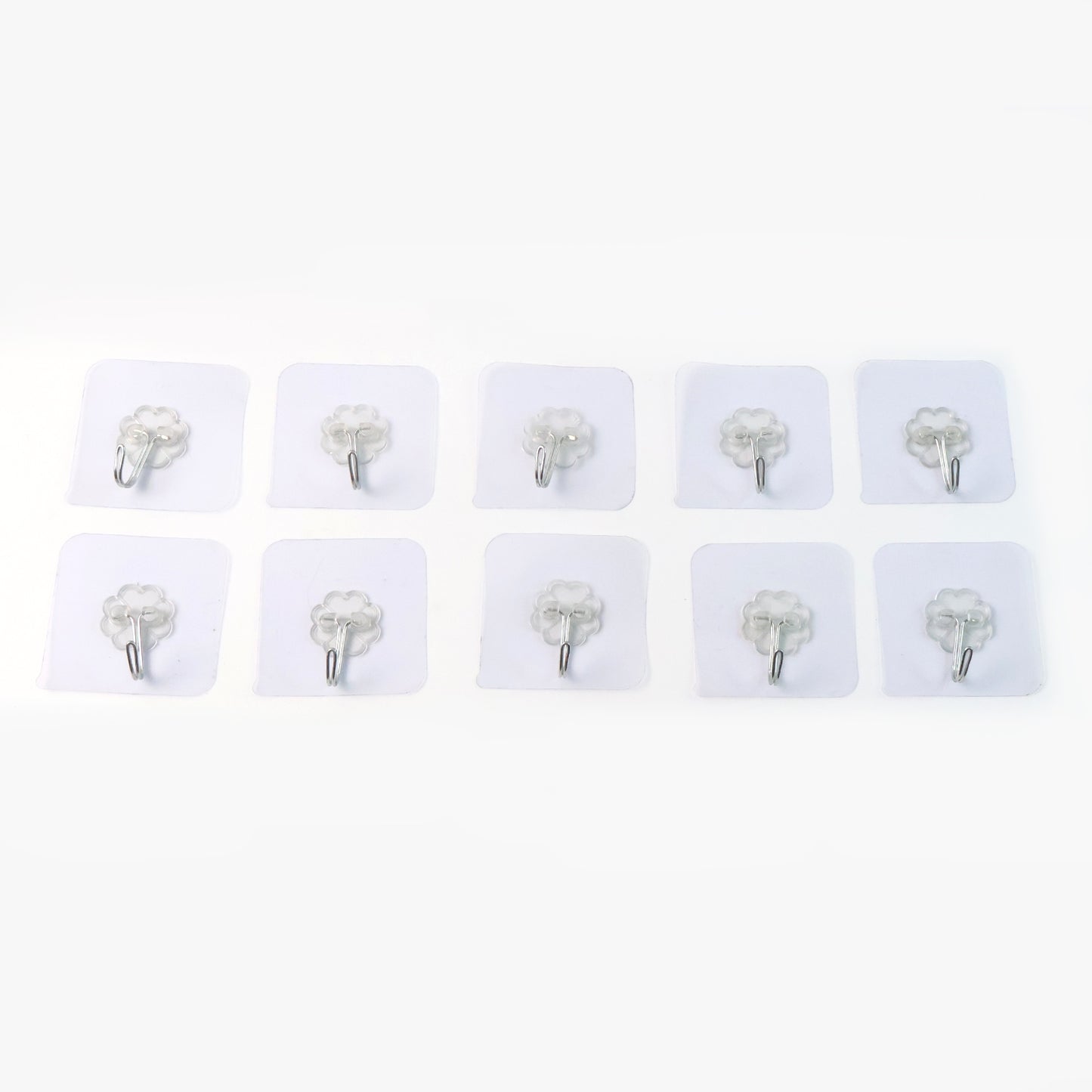 10 Pcs Transparent Adhesive Wall Hooks - Heavy Duty, Waterproof Utility Hangers - Happy Price - Image 2
