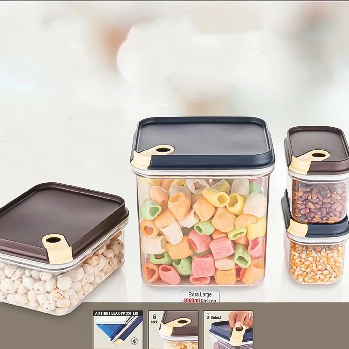 Ritu Push N Lock Airtight Food Storage Container Set (4 Pc) - Happy Price - Image 5