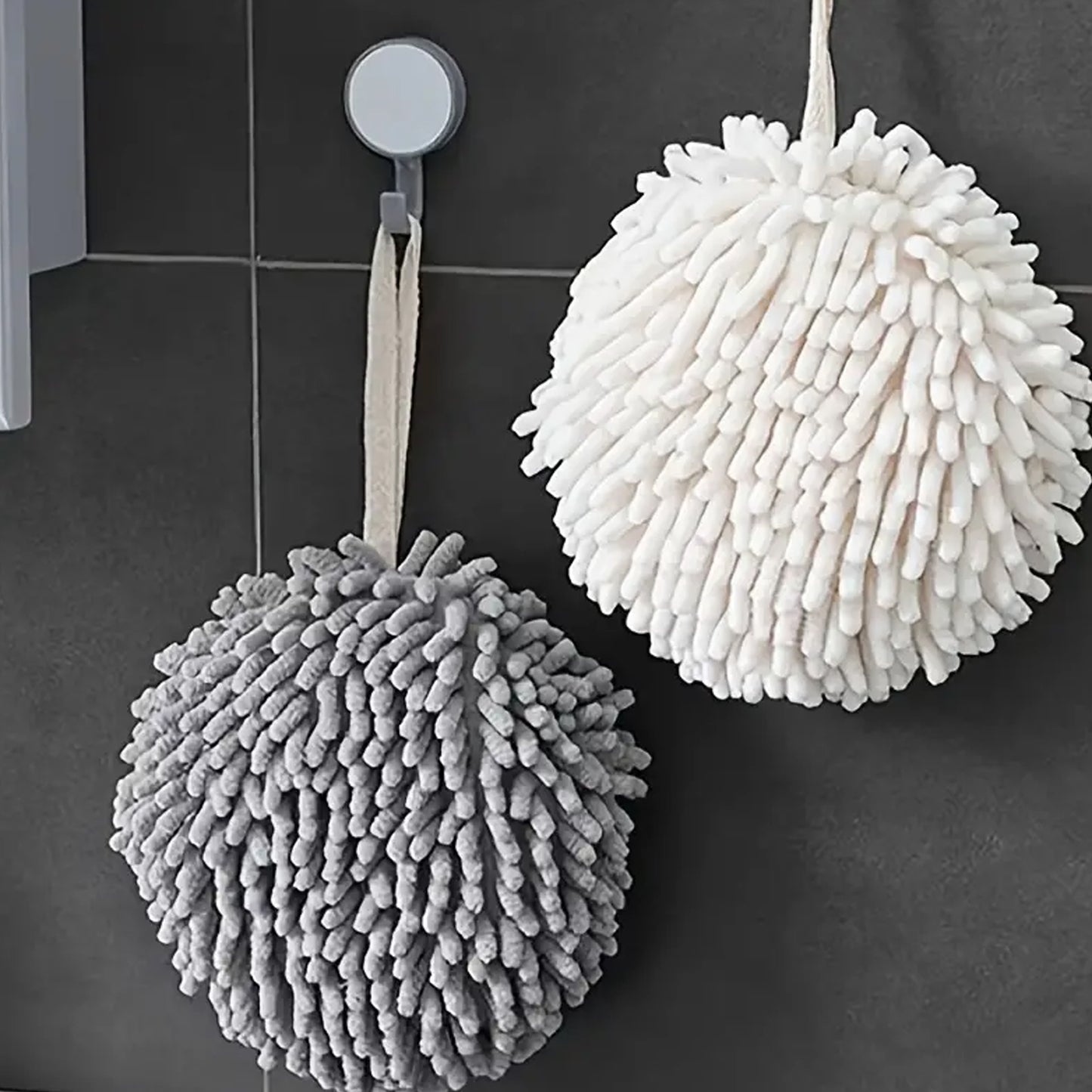 Super Soft Cute Hanging Hand Towel For Kitchen And Bathroom Ultra Absorbent Thick Coral Velvet Hand Towels With Hanging Loop Fast Drying Microfiber - Happy Price - Image 3