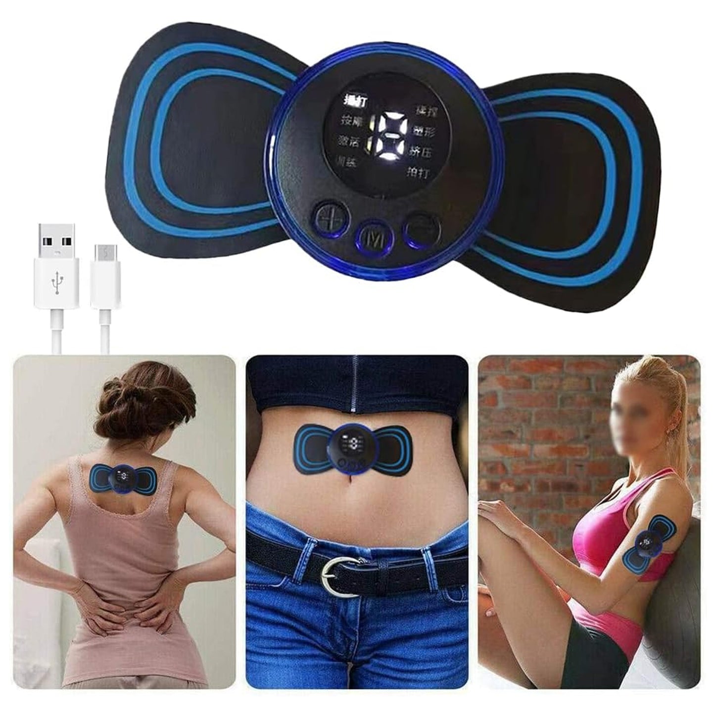 Portable Usb Neck Massager Electric Neck Massager Automatic Massage Enhancer Mini Cervical Massager Ems Lymphatic Drainage Massage With Cable - Happy Price - Image 3