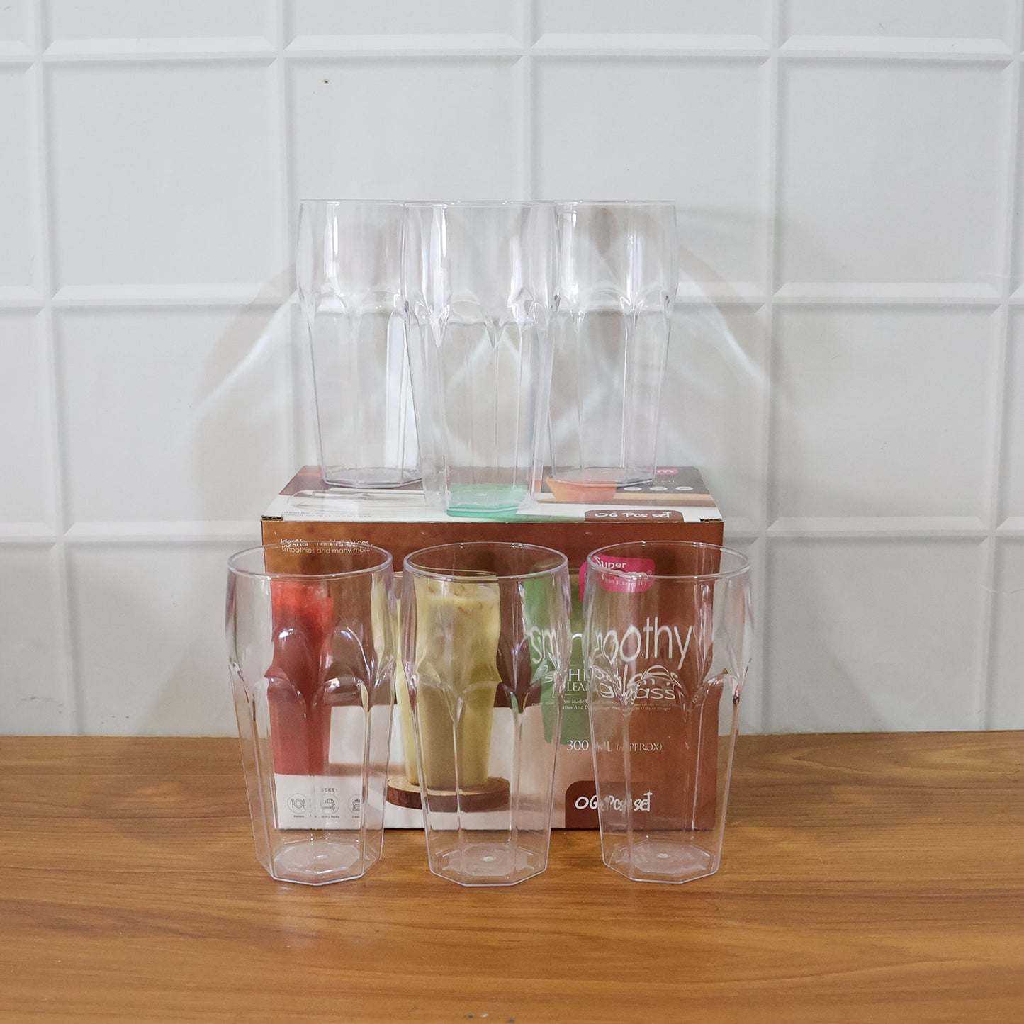 HappyPrice 300ml Unbreakable Plastic Tumbler Set - 6 Pcs Transparent Drinkware - Happy Price - Image 6