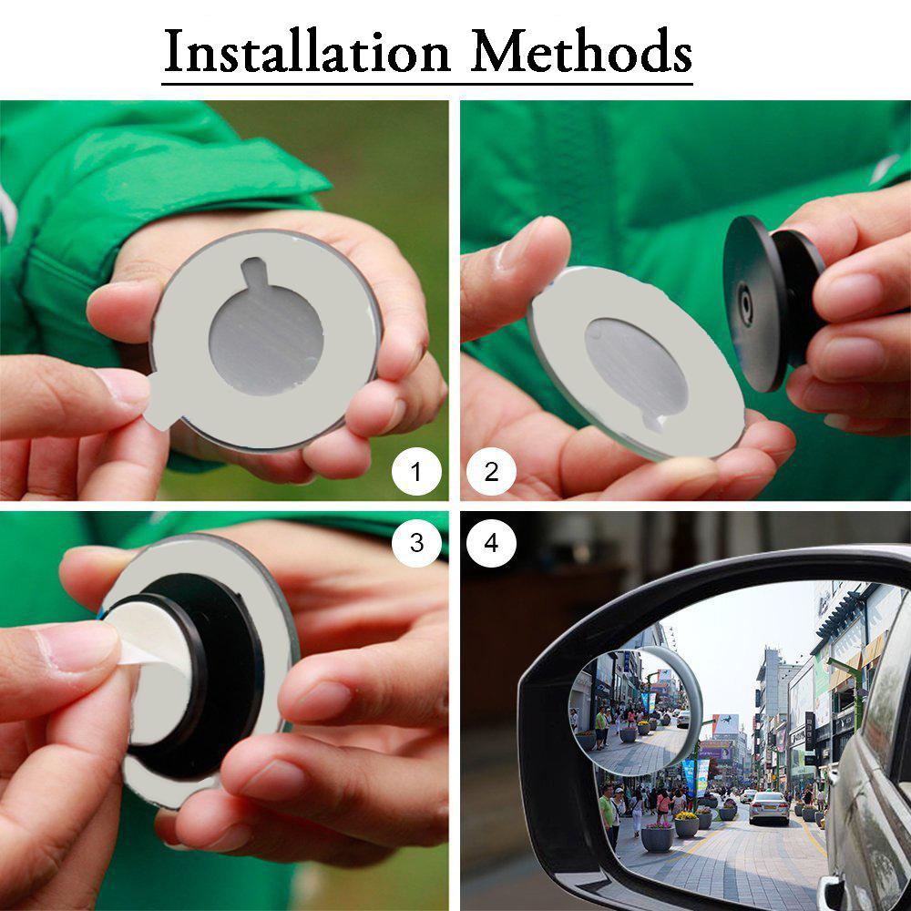 Blind Spot Round Wide Angle Adjustable Convex Rear View Mirror - Pack Of 2 - Happy Price - Image 5