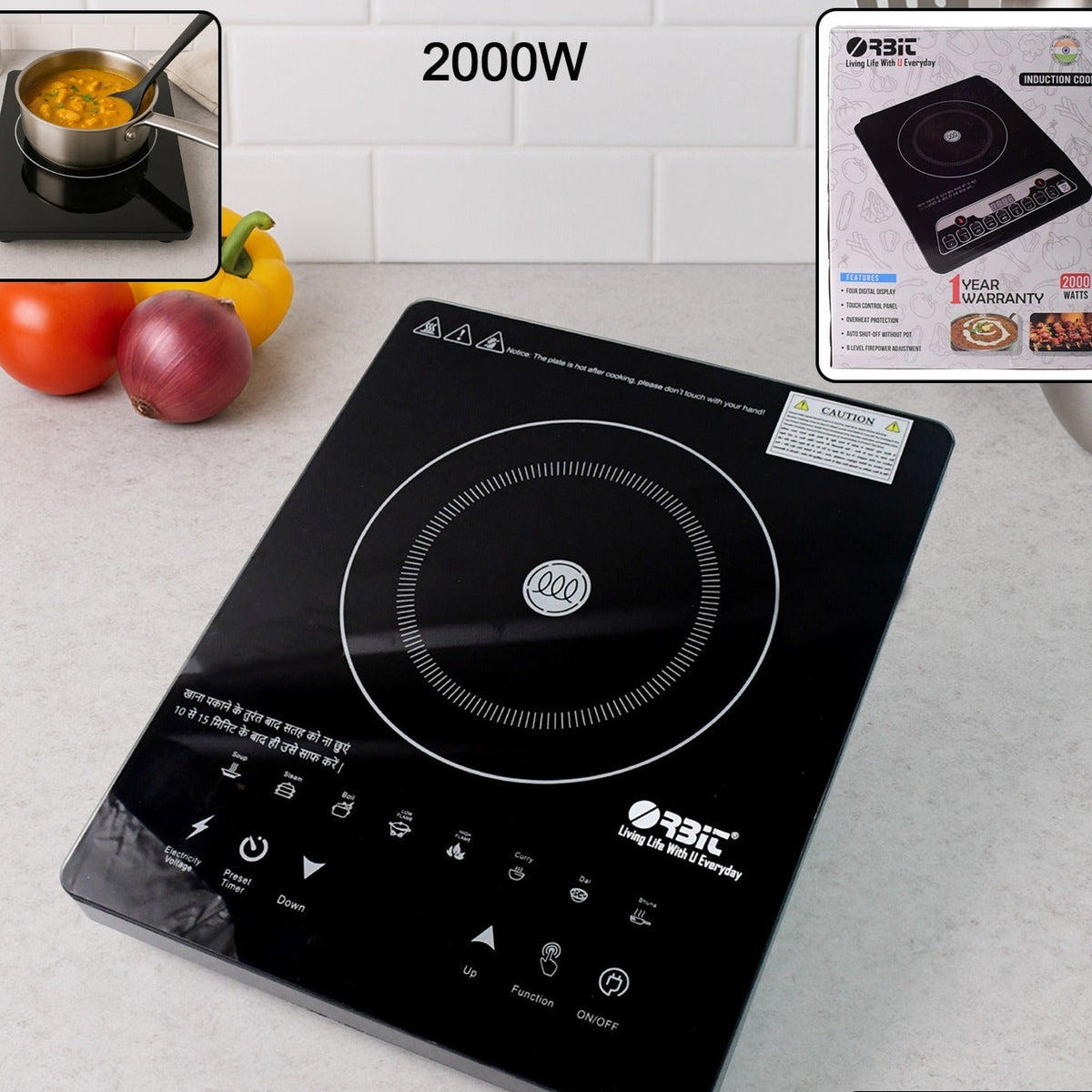 Orbit 2000W Induction Cooker with Touch Control - Fast & Energy Efficient - Happy Price - Image 1