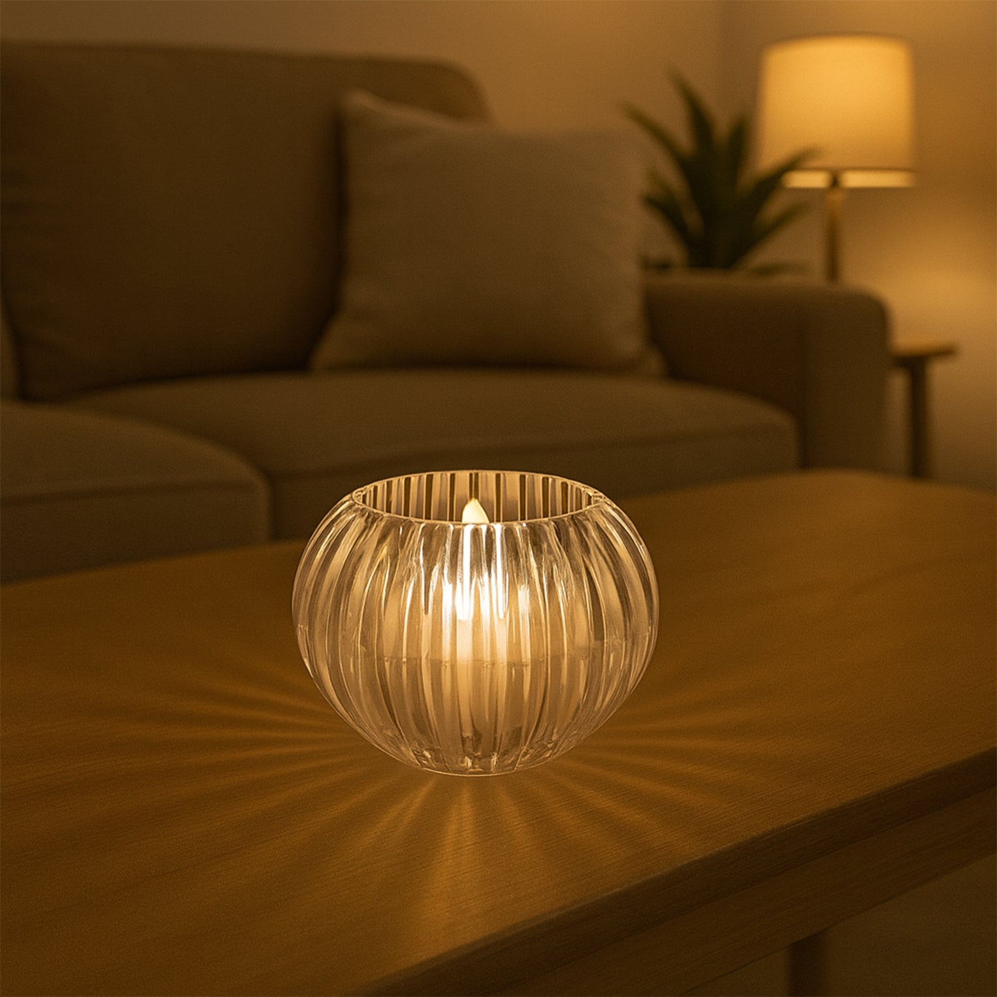 Crystal Effect LED Tealight Candles - 6 Pcs Set - Warm White Flickering Glow - Happy Price - Image 5