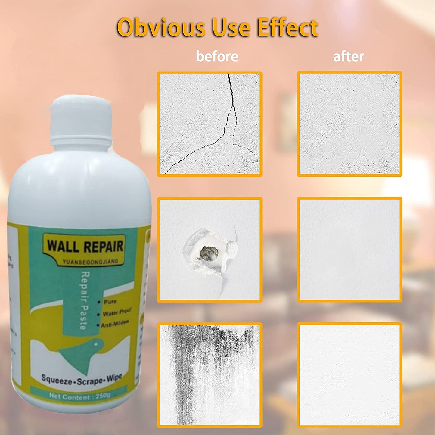 Wall Repair Cream with Scraper - 280g Tube for Cracks & Holes - Happy Price - Image 3
