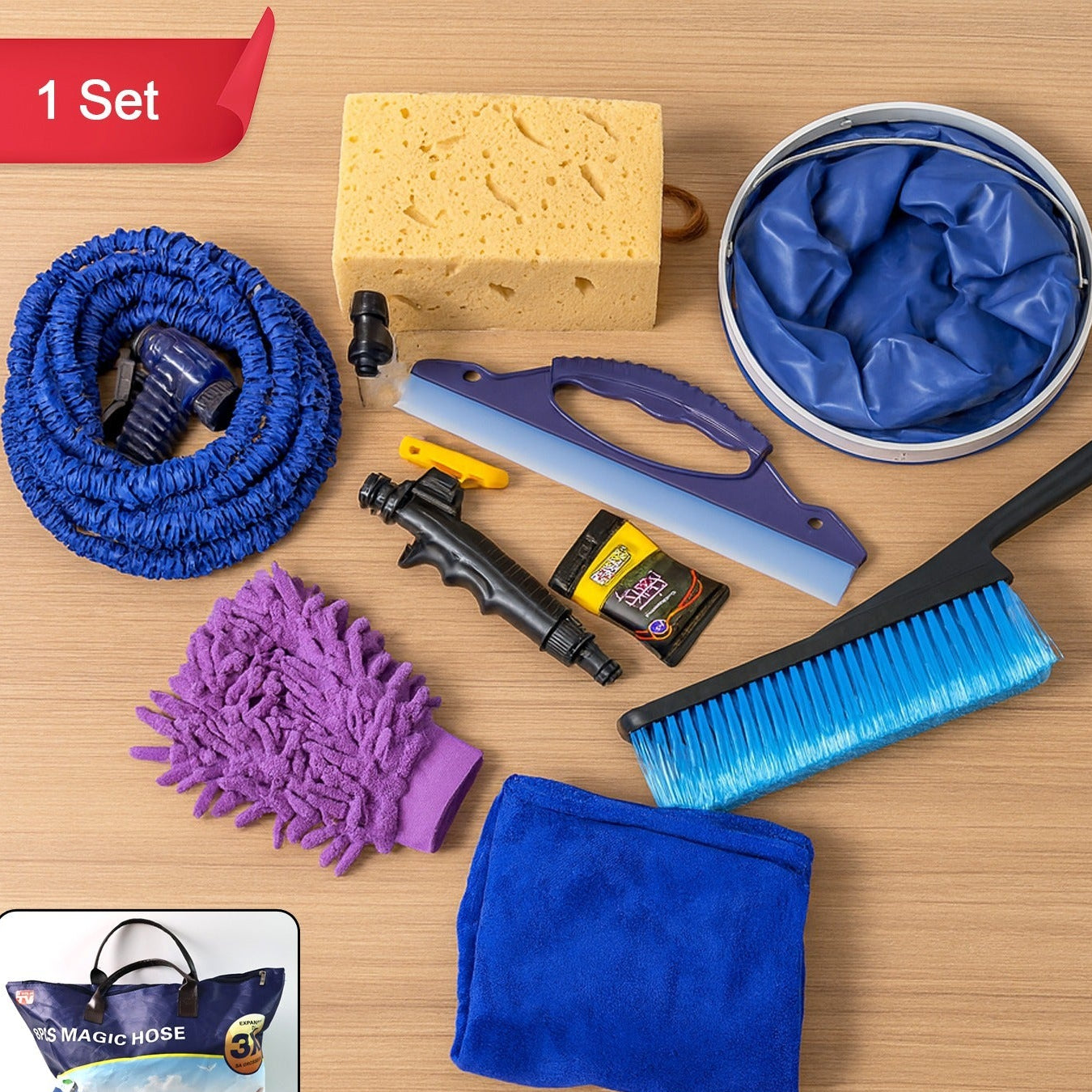 Complete 9-in-1 Car Cleaning Kit - All-in-One Vehicle Wash & Shine Set - Happy Price - Image 1