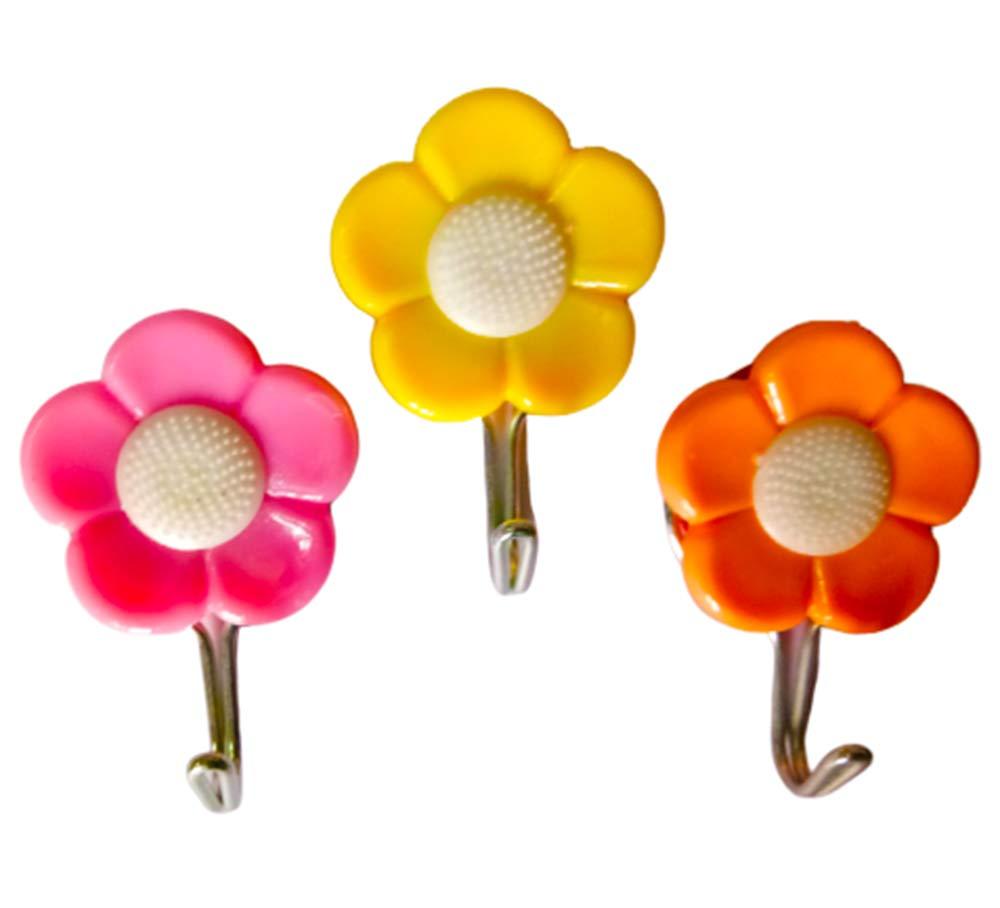 Plastic Self-adhesive Flower Shape Hooks (Pack Of 5) - Happy Price - Image 5