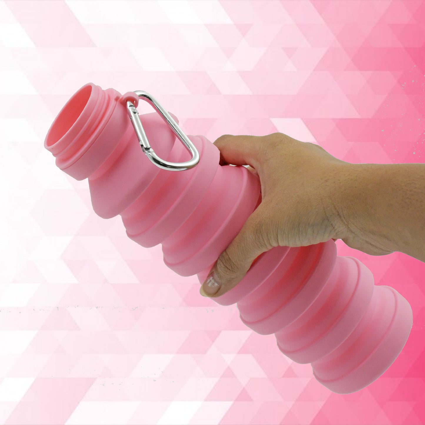 Foldable Water Bottle Silicone Leak Proof Portable Sports Travel Water Bottle For Outdoor Gym Hiking (1 Pc 24 Cm Foldable) - Happy Price - Image 3