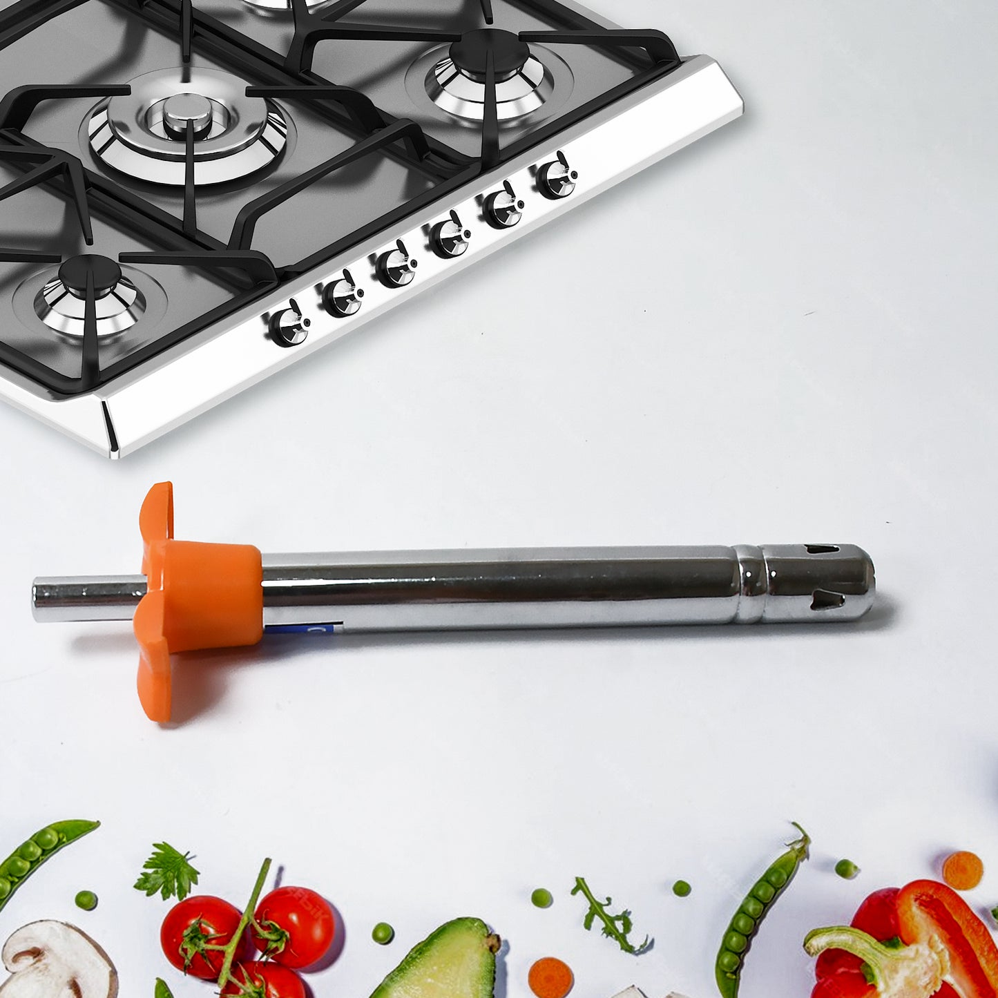 2 In 1 Kitchen Combo Lighter Stainless Steel Durable Gas Lighter With Vegetable Cutter Peeler For Kitchen Steel Gas Lighter (2 Pc Set) - Happy Price - Image 6