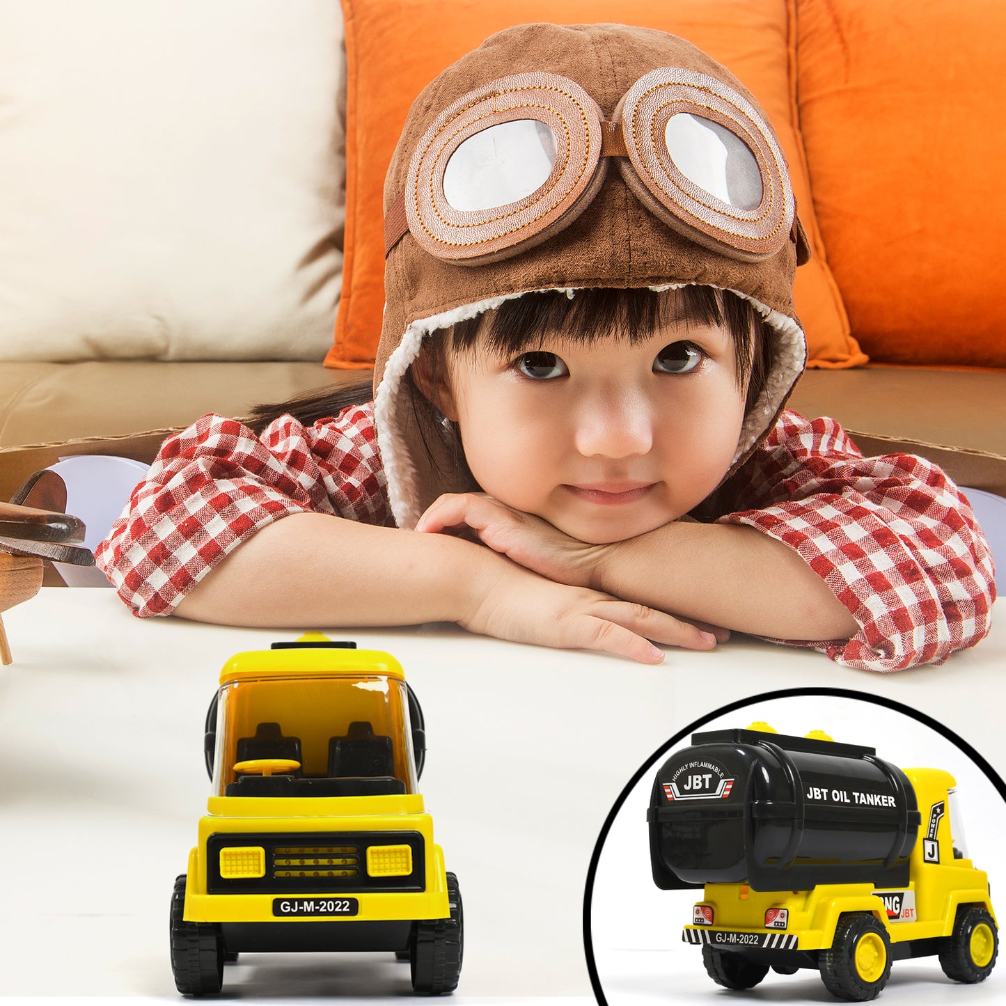 Big Size Heavy Duty Unbreakable Friction Powered With Engine Sound While Running Non Electric Toy Tempo Oil - Water Tanker Vehicle Truck For Kids Size - Happy Price - Image 5