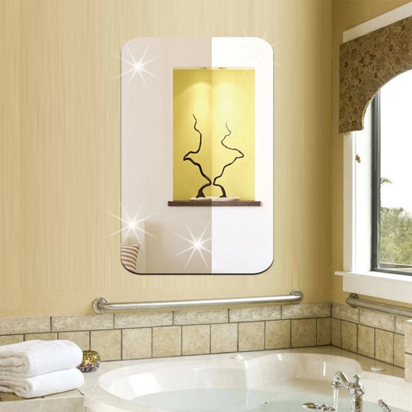 Plastic Square 3d Mirror Wall Stickers (1 Pc 30x30 Cm) - Happy Price - Image 3