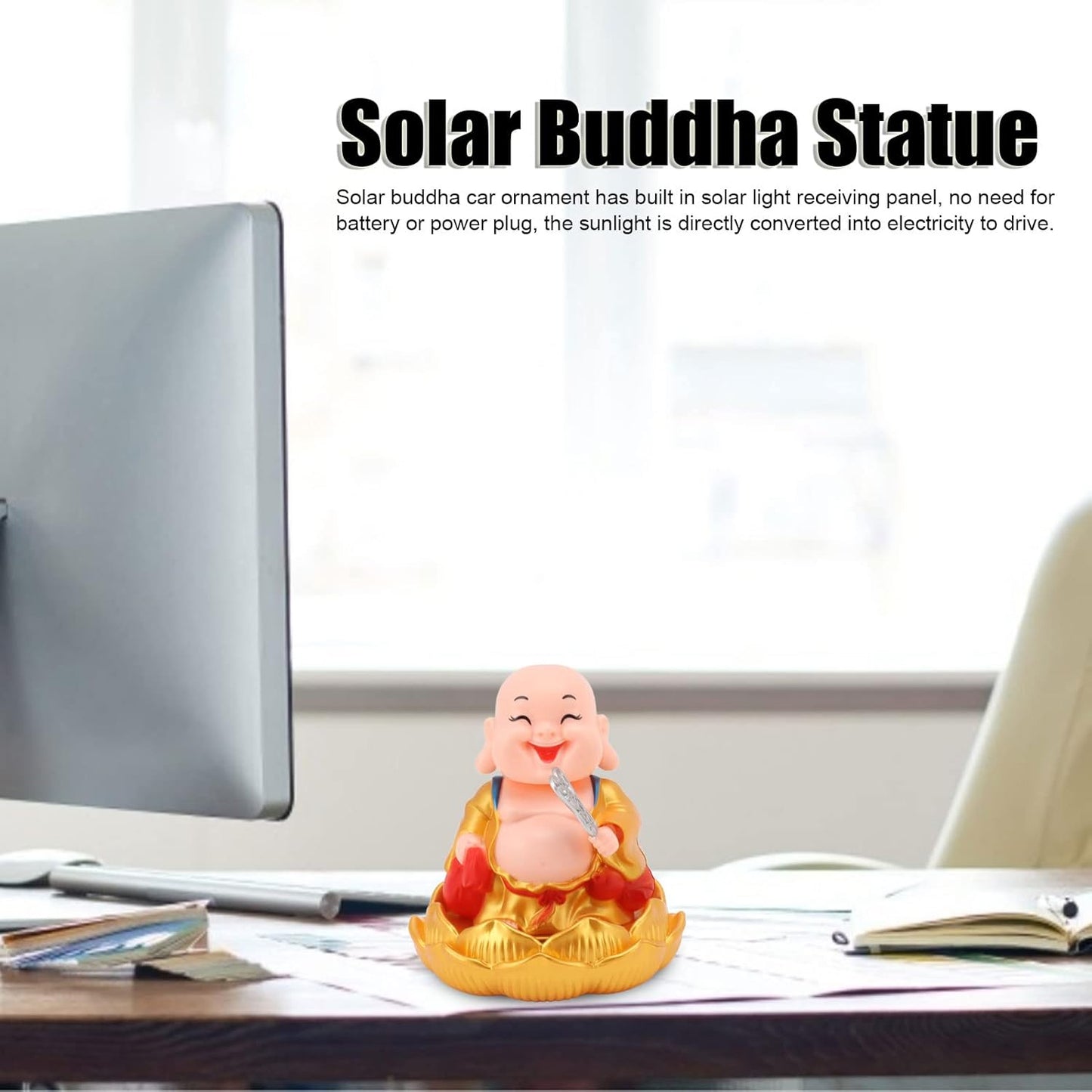 Solar Power Moving Buddha Car Ornament (1 Pc) - Happy Price - Image 5