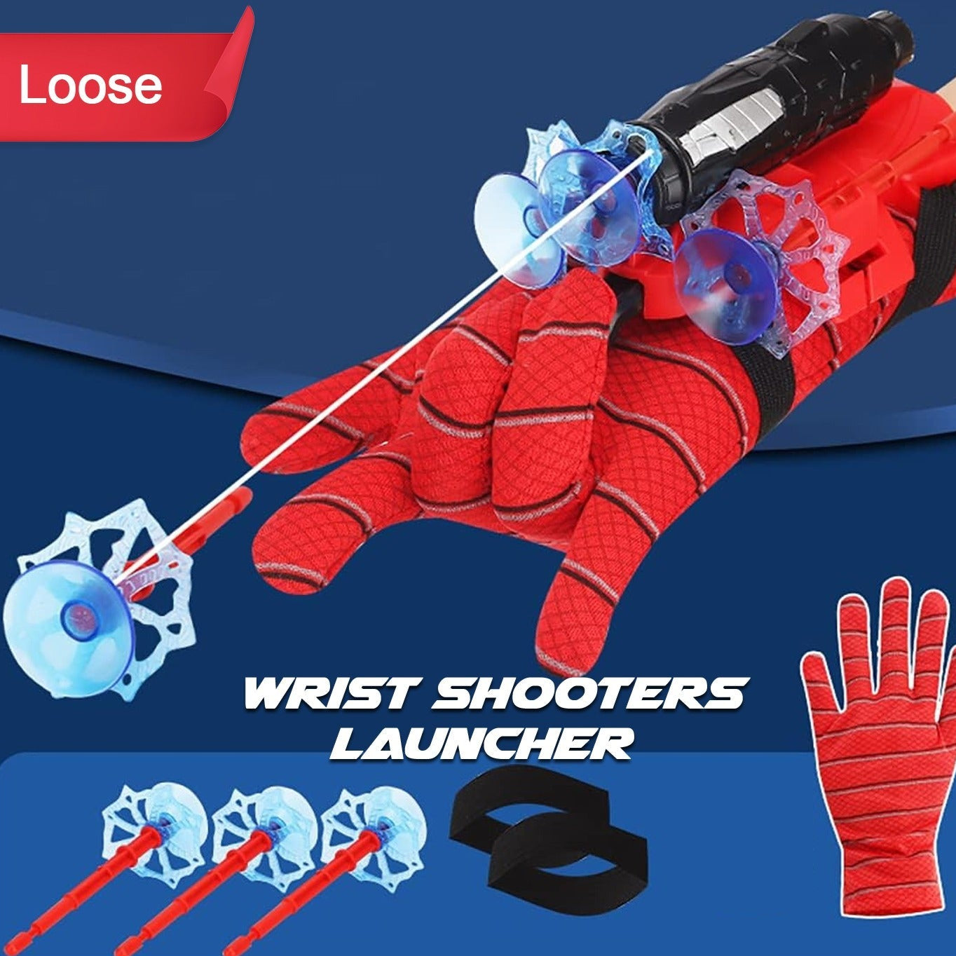 Web Shooter Toy For Kids Fans Launcher Wrist Gloves Toys For Kids Boys Superhero Gloves Role-play Toy Cosplay Sticky Wall Soft Bomb Funny Childrens Educational Toys - Happy Price - Image 1